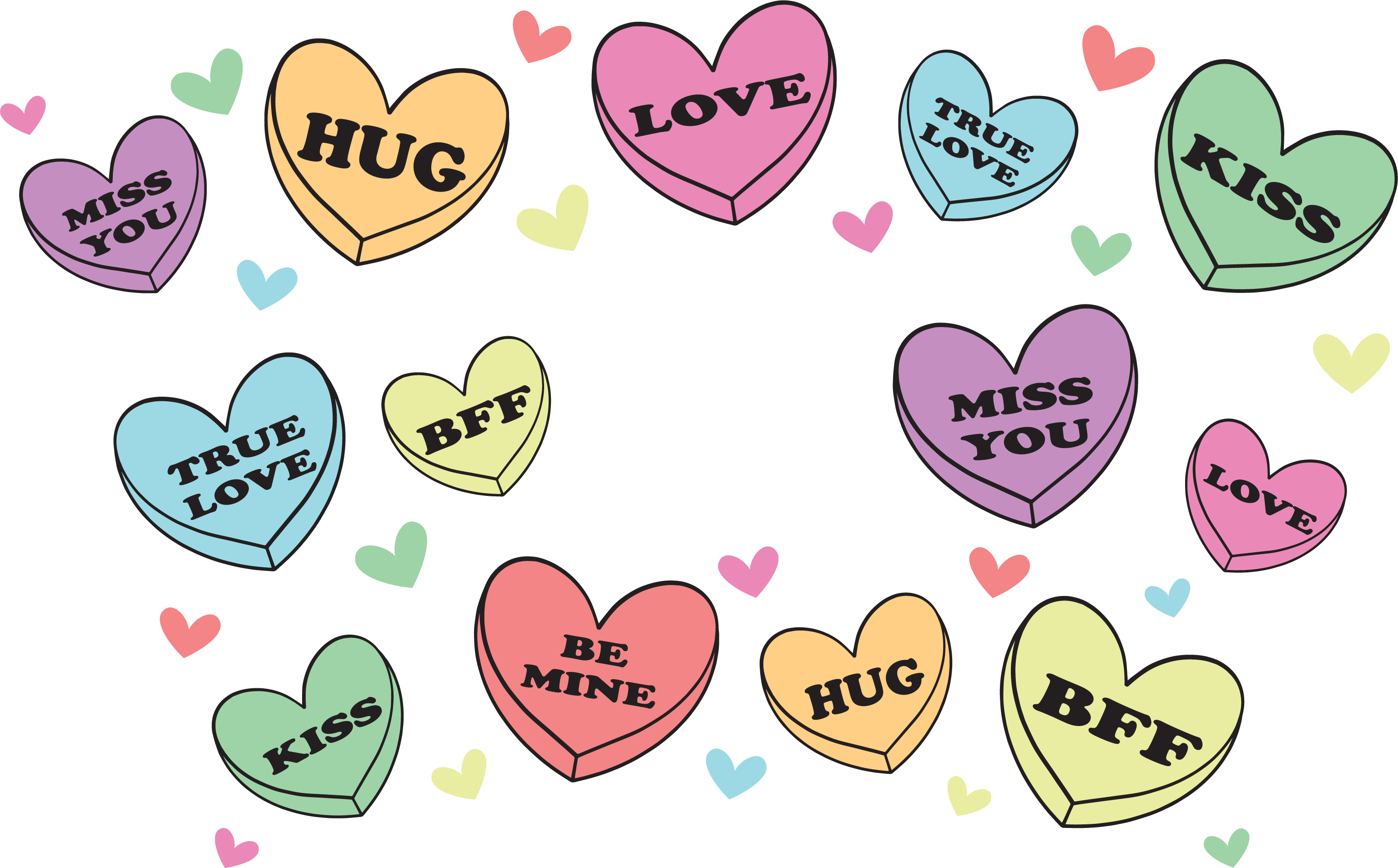 Venti Cold Cup 24 oz Vinyl Wrap - Valentine Candy Hearts - The Vinyl Haus