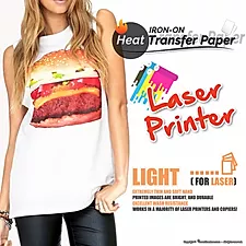 Textile Print - Laser Printer / White or Light Colored Garments 8.5" x 11" - Heat Transfer Haus