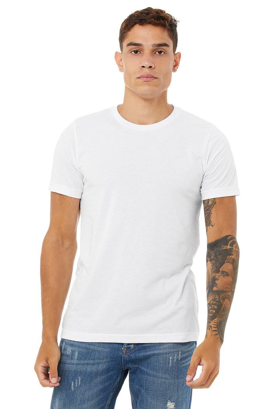 Bella Canvas 3001CVC Unisex T-Shirt Solid White Blend - Heat Transfer Haus