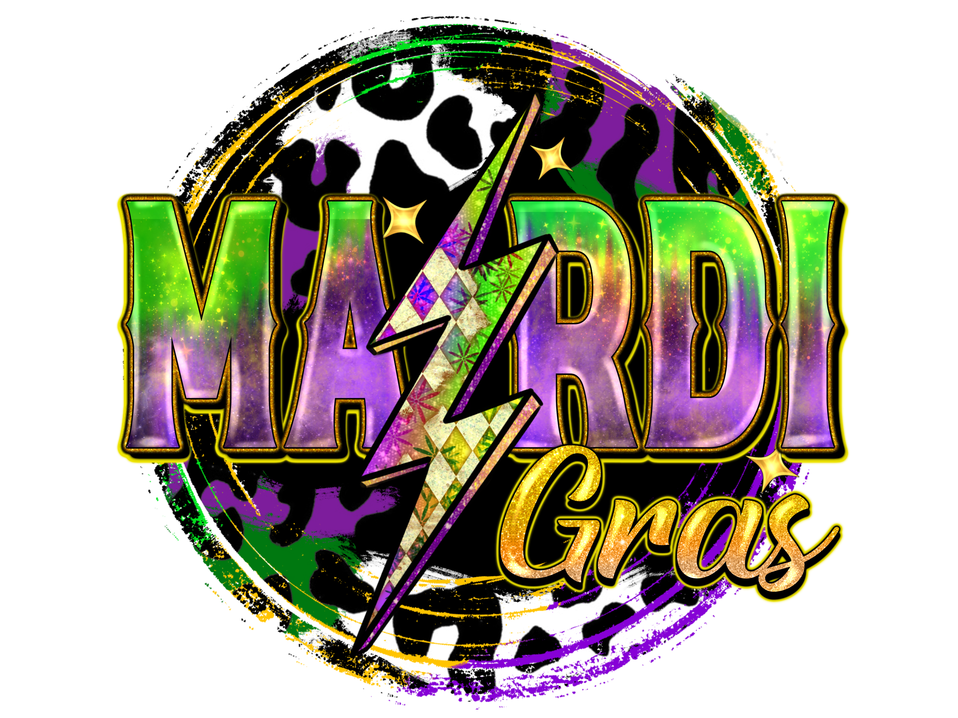 HTV Prints - Mardi Gras Circle - The Vinyl Haus
