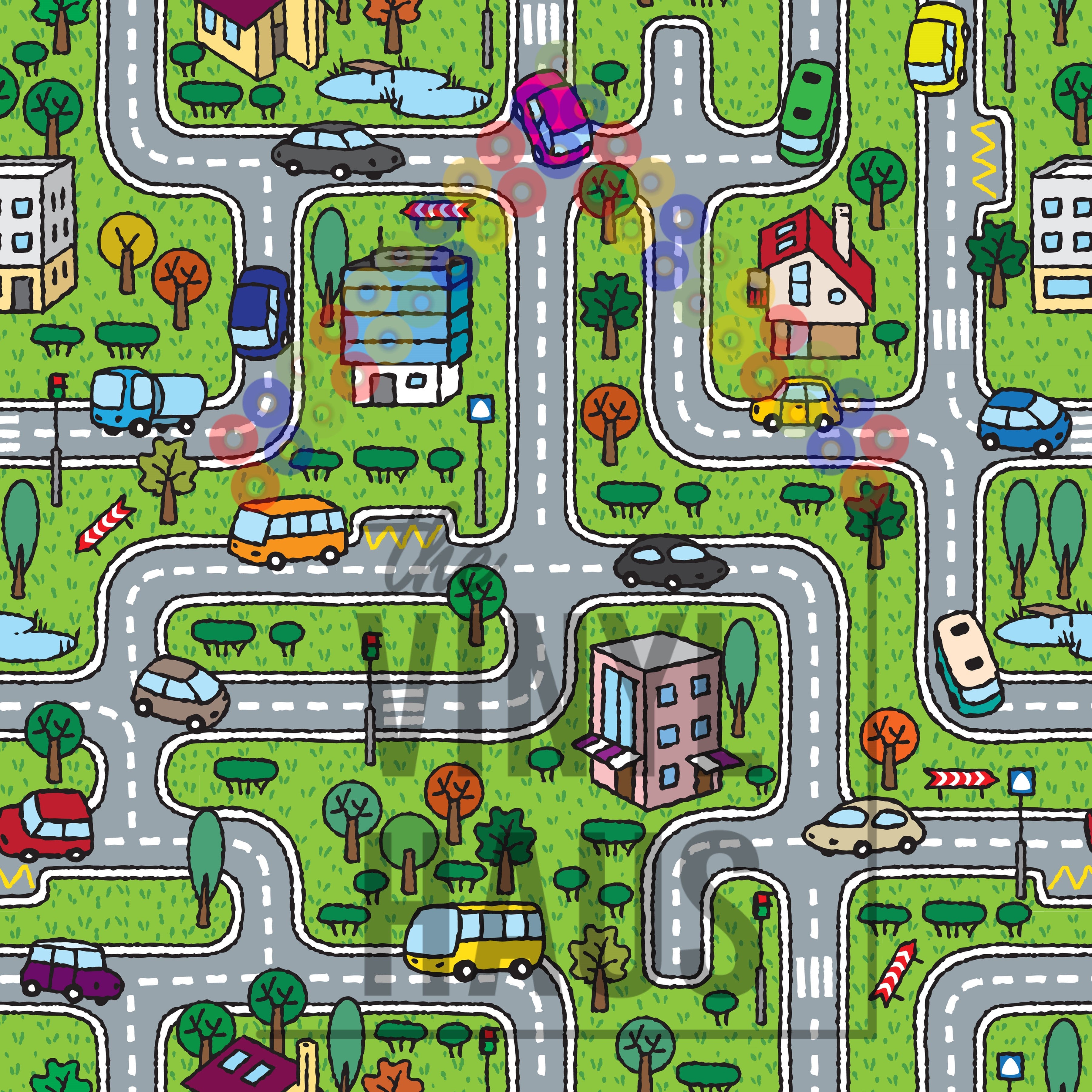 Cars Roadway Pattern Vinyl 12" x 12" - The Vinyl Haus