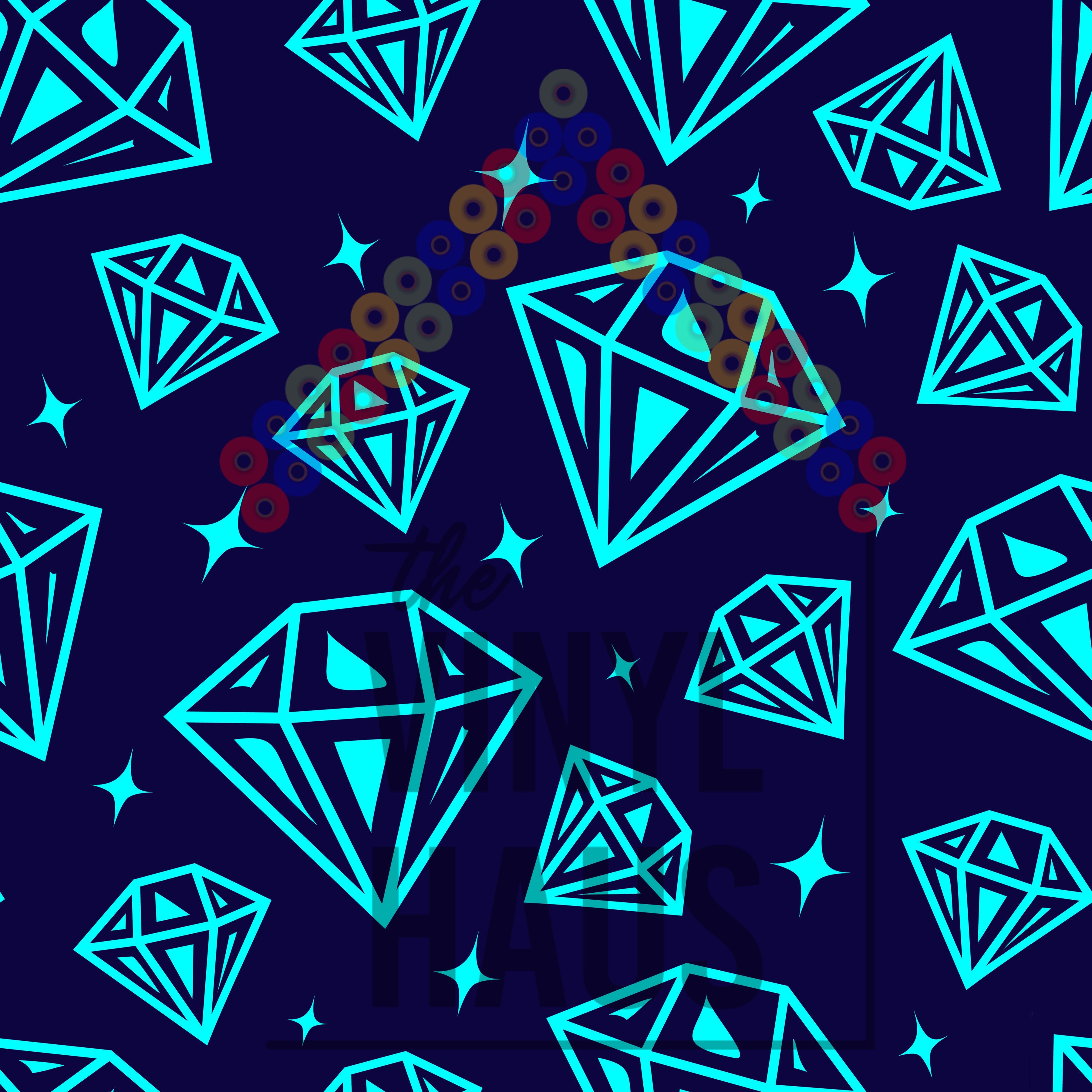 Blue Diamond Pattern Vinyl 12" x 12" - The Vinyl Haus