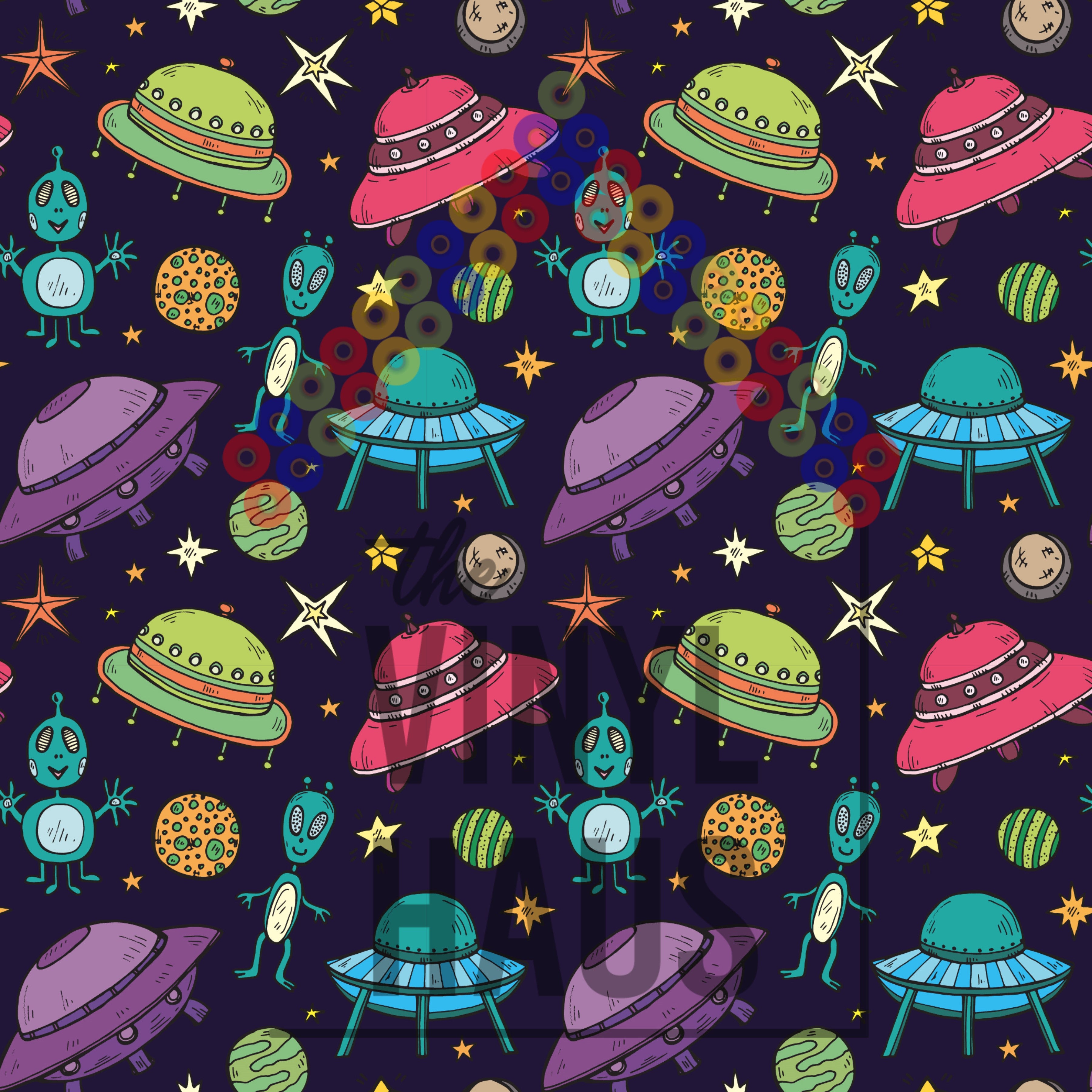 Alien Space Ship Pattern Vinyl 12" x 12" - The Vinyl Haus