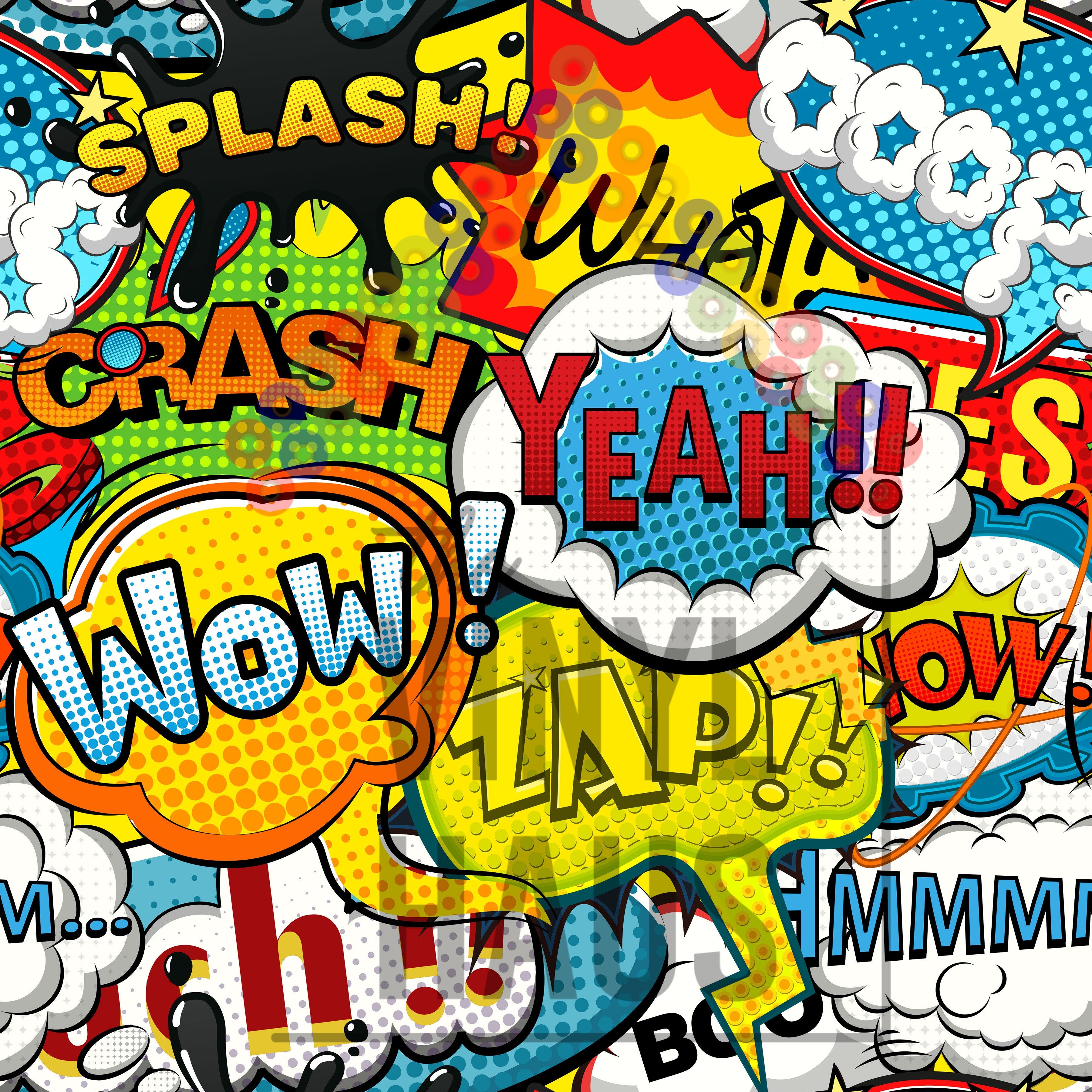 Super Hero Word Art Pattern Vinyl 12" x 12" - The Vinyl Haus