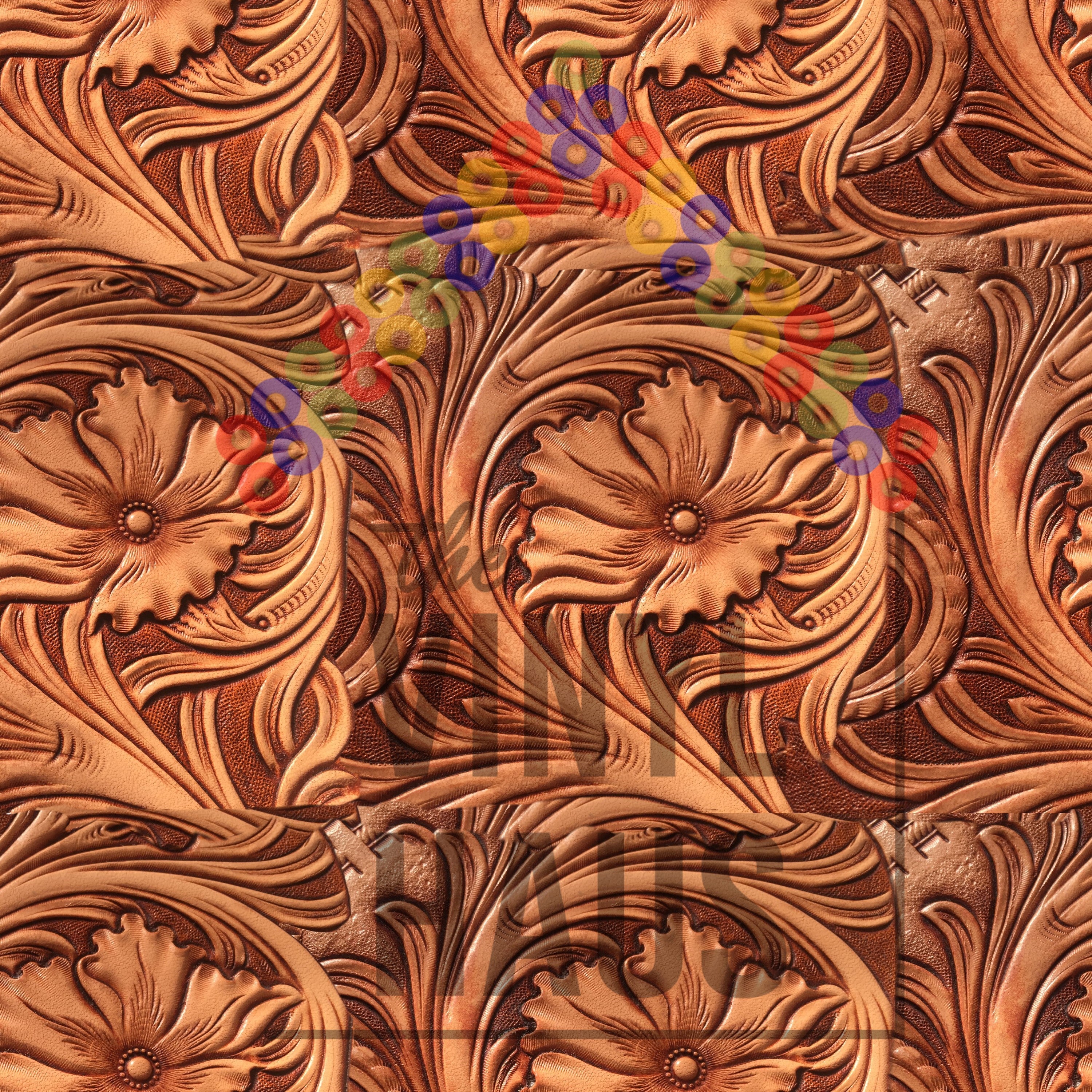 Tooled Leather Pattern Vinyl 12" x 12" - The Vinyl Haus