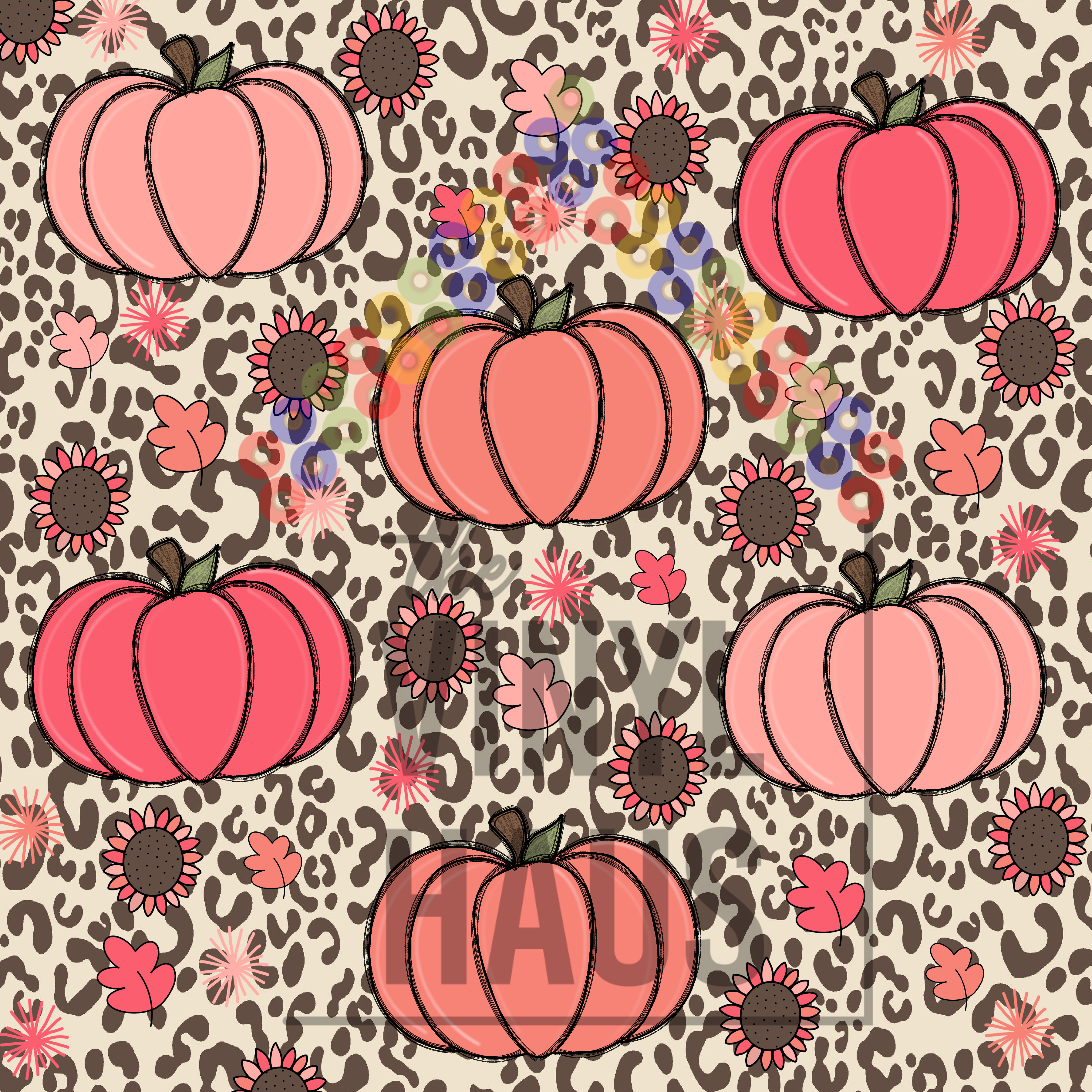 Pink Pumpkin Pattern Vinyl 12" x 12" - The Vinyl Haus