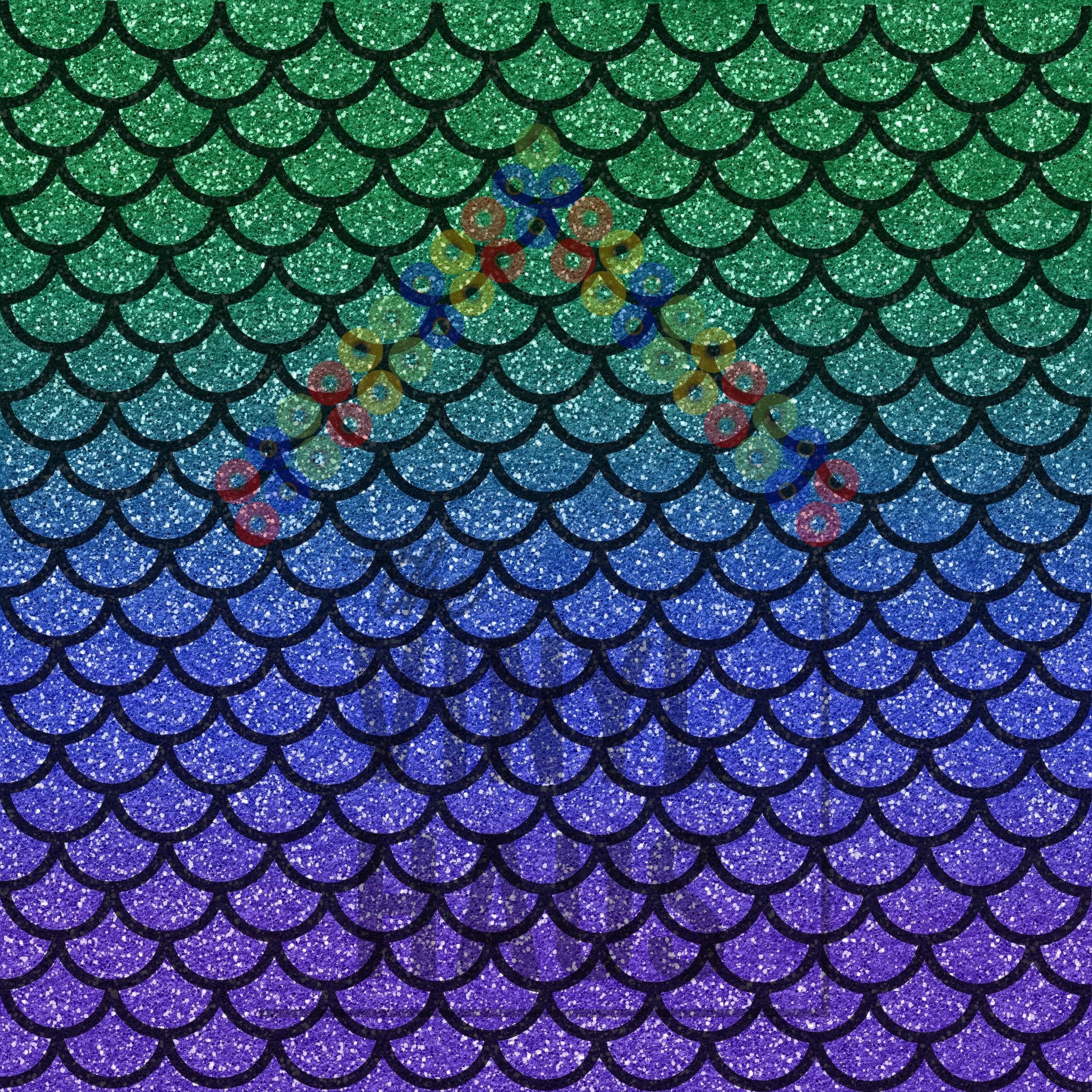 Mermaid Glitter Pattern Vinyl 12" x 12" - The Vinyl Haus
