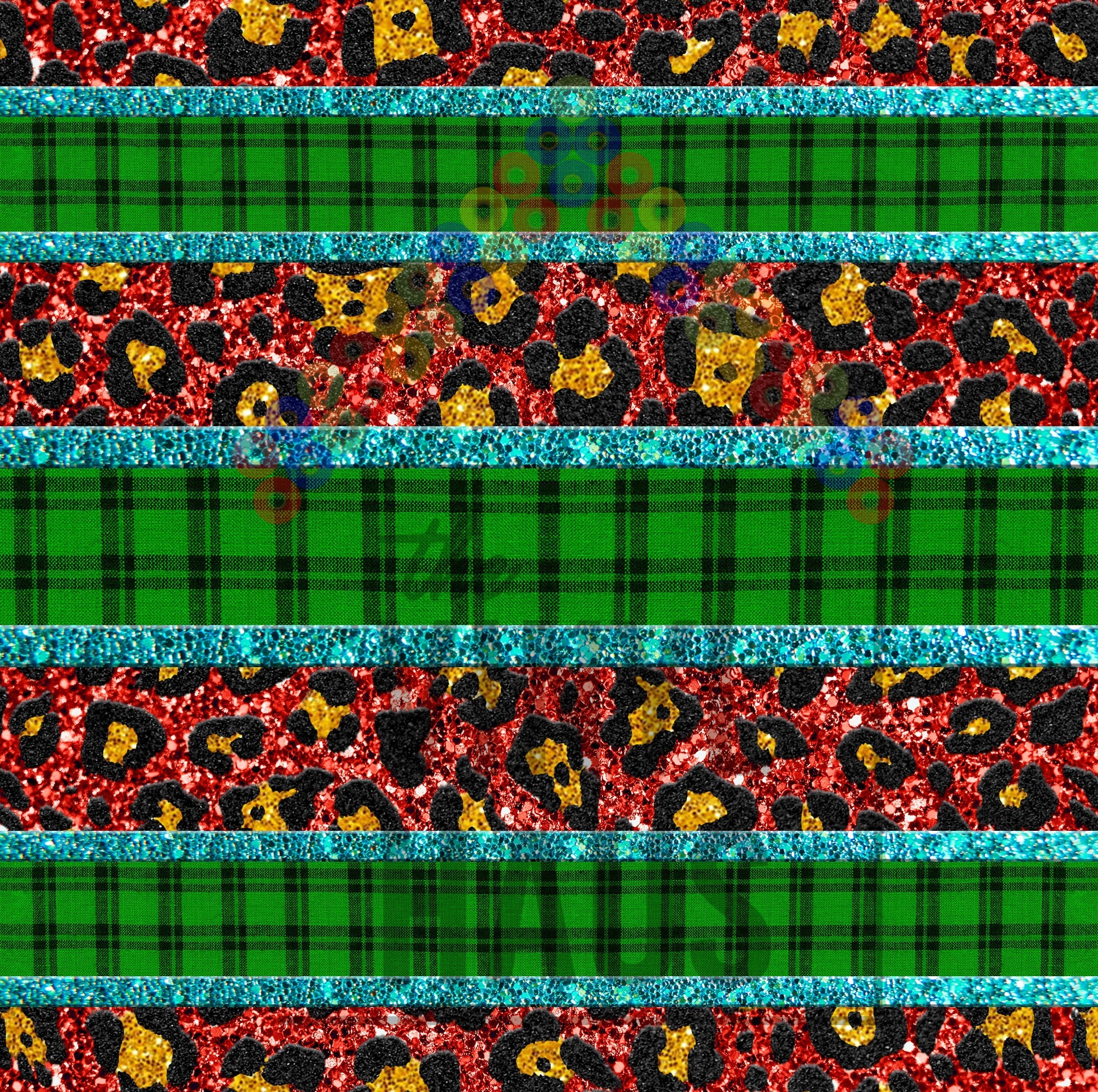 Christmas Plaid with Cheetah Pattern Vinyl 12" x 12" - The Vinyl Haus