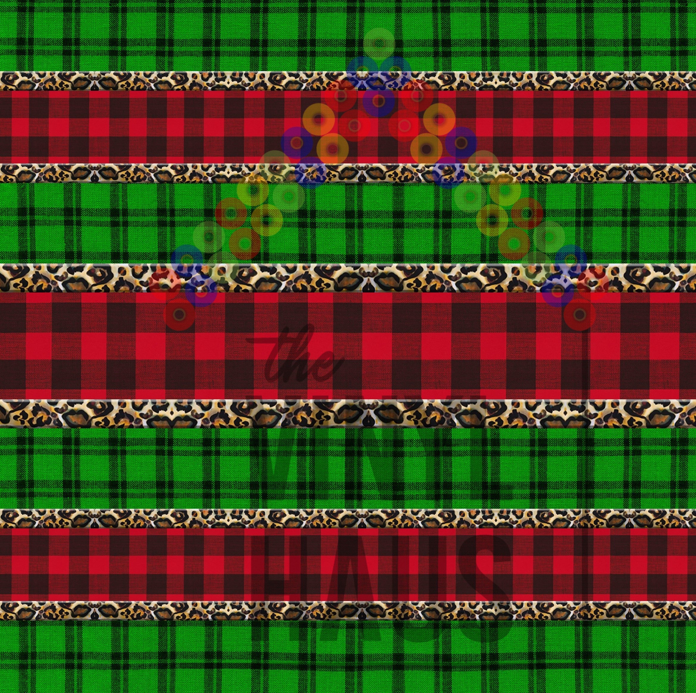 Christmas Plaid with Cheetah Pattern Vinyl 12" x 12" - The Vinyl Haus