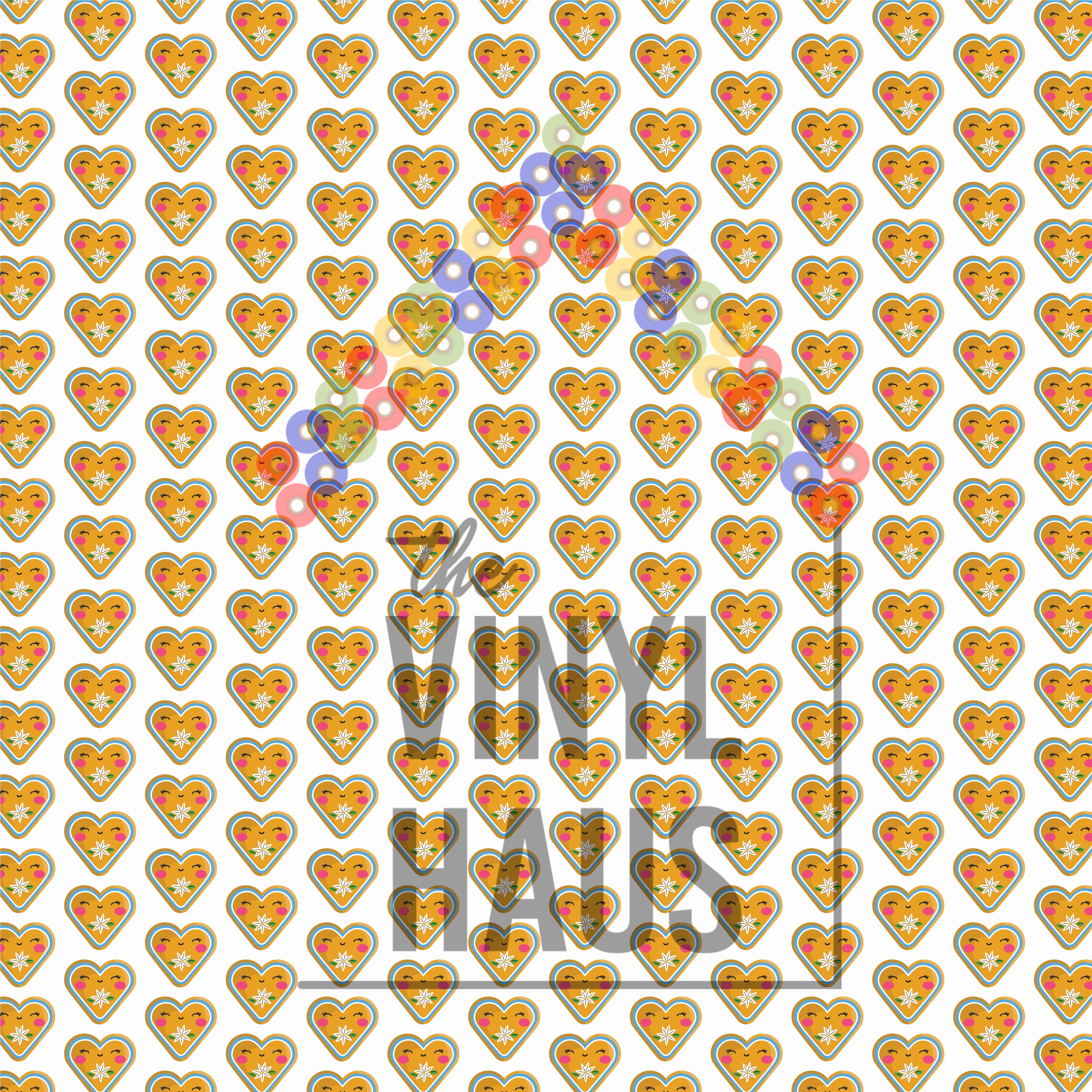 Oktoberfest/Wurstfest Hearts Pattern Vinyl 12" x 12" - The Vinyl Haus