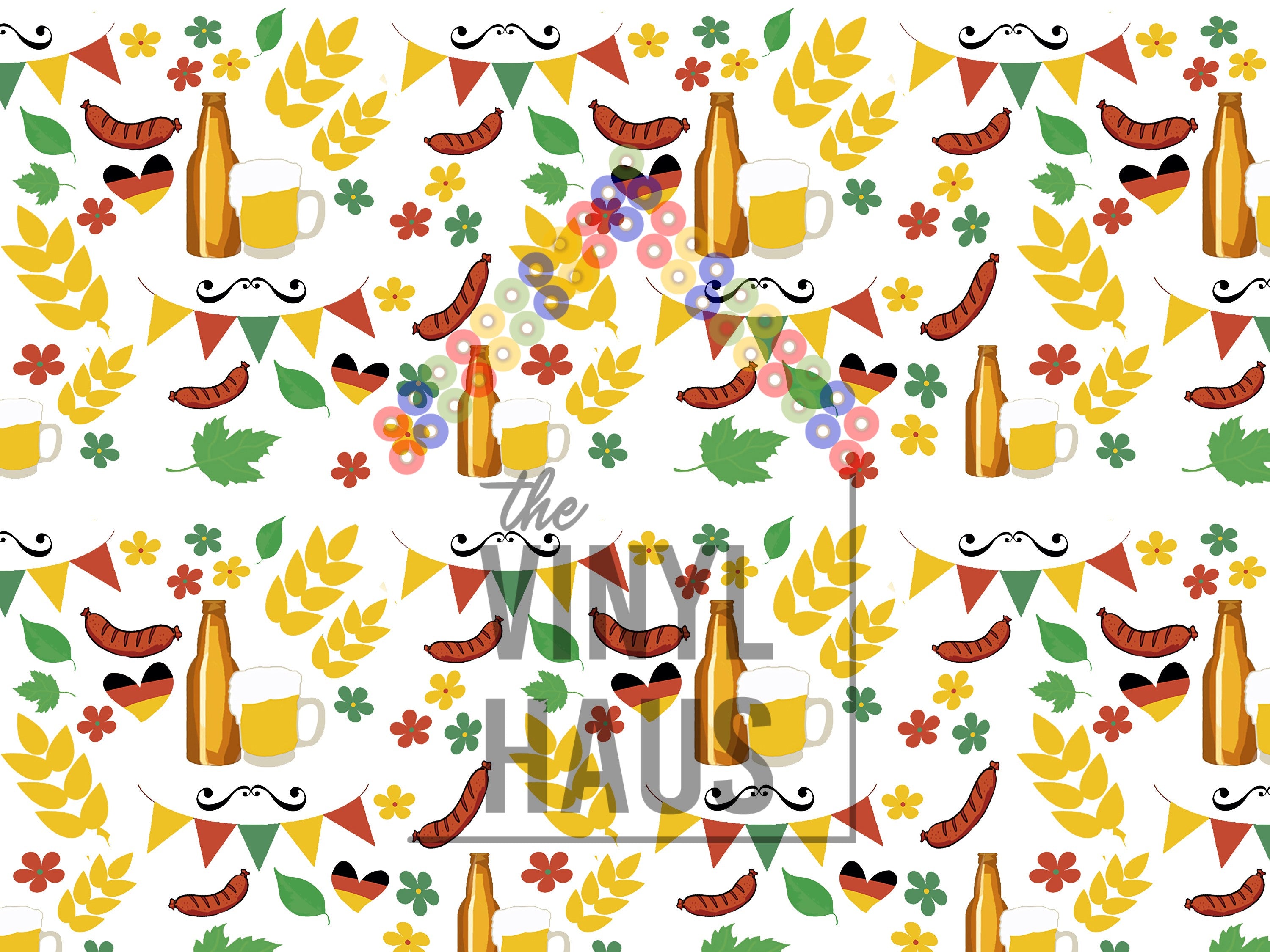 All things Oktoberfest/Wurstfest Pattern Vinyl 12" x 9" - The Vinyl Haus