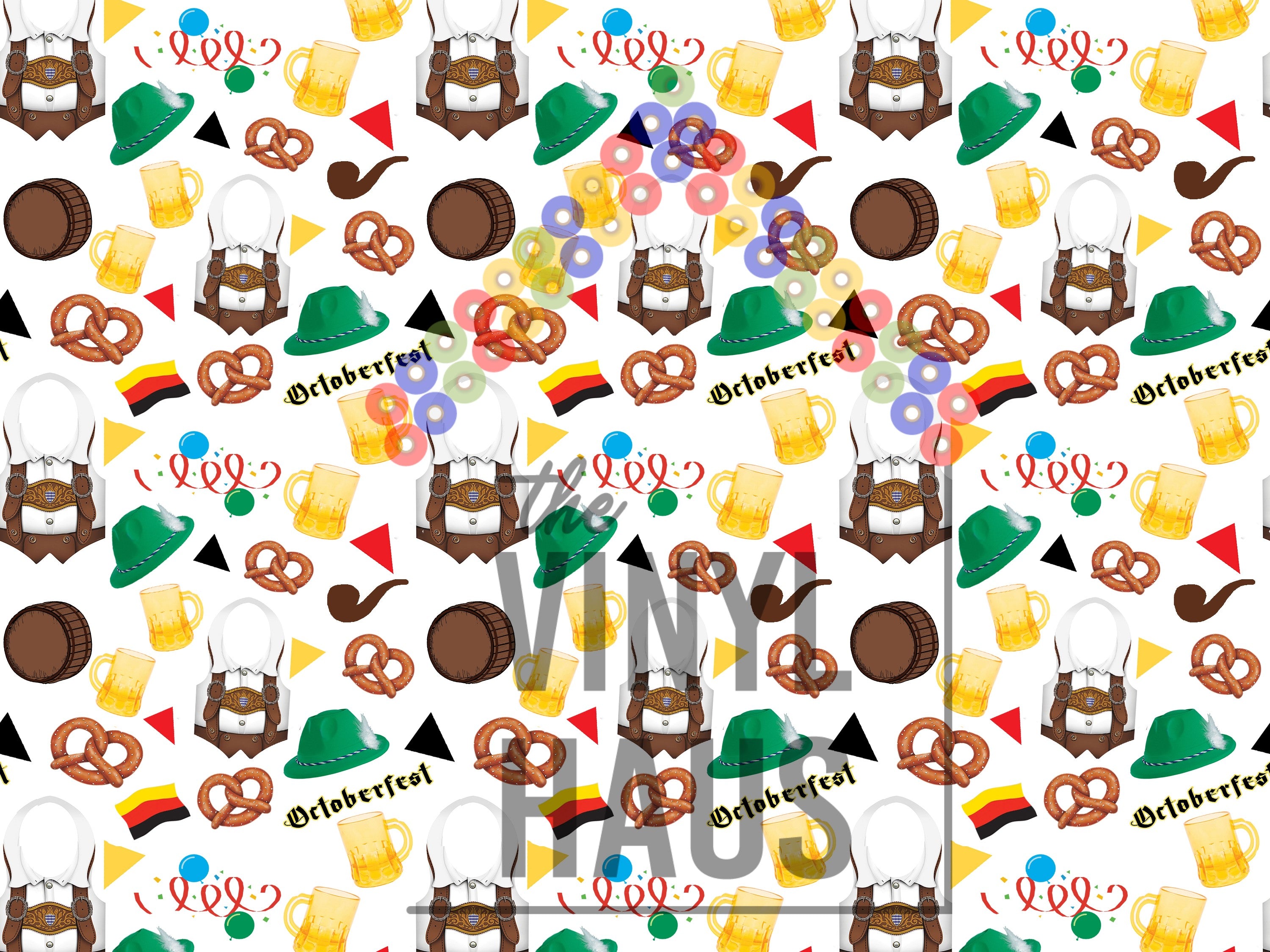 All things Oktoberfest/Wurstfest Pattern Vinyl 12" x 9" - The Vinyl Haus