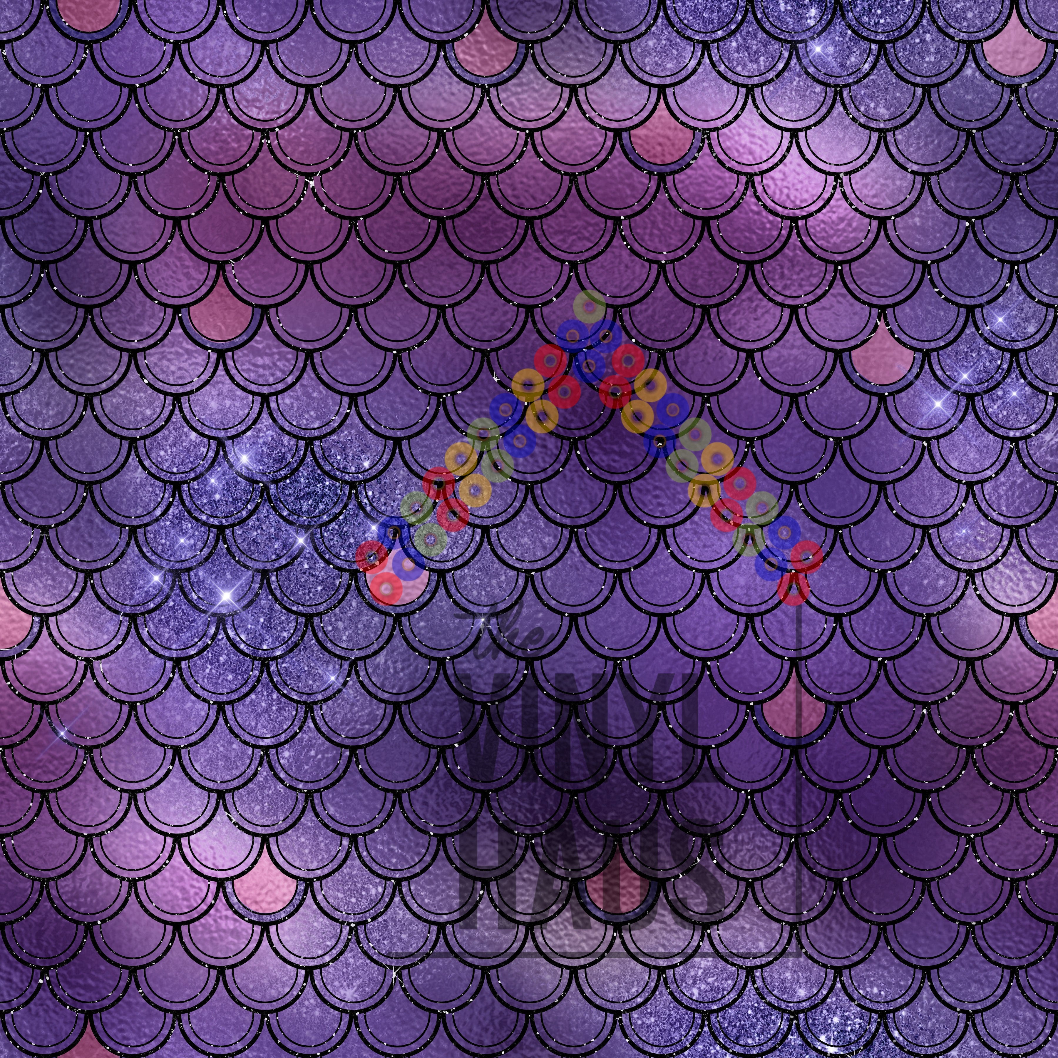 Purple Mermaid Scales Pattern Vinyl 12" x 12" - The Vinyl Haus