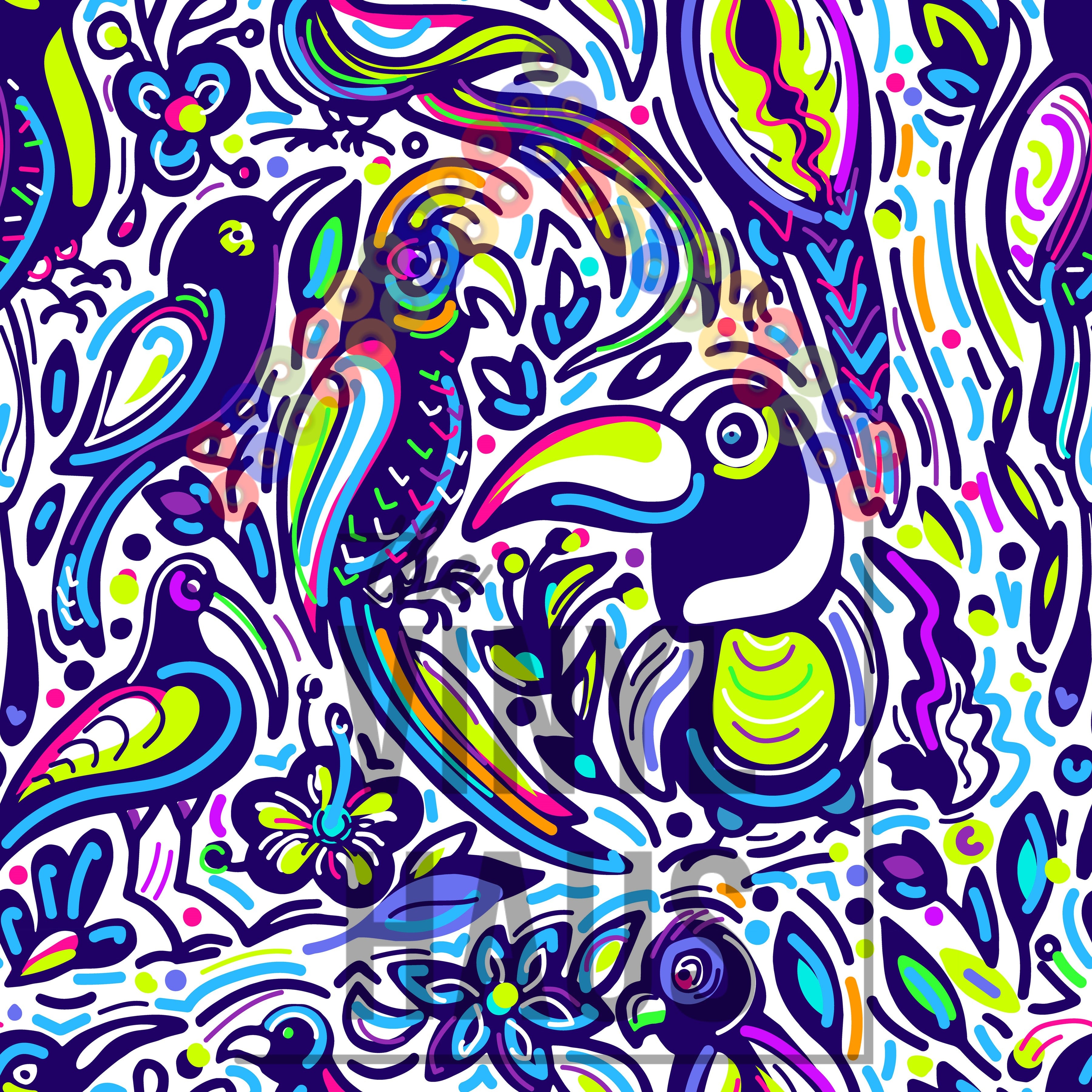 Blue Toucan Pattern Vinyl 12" x 12" - The Vinyl Haus