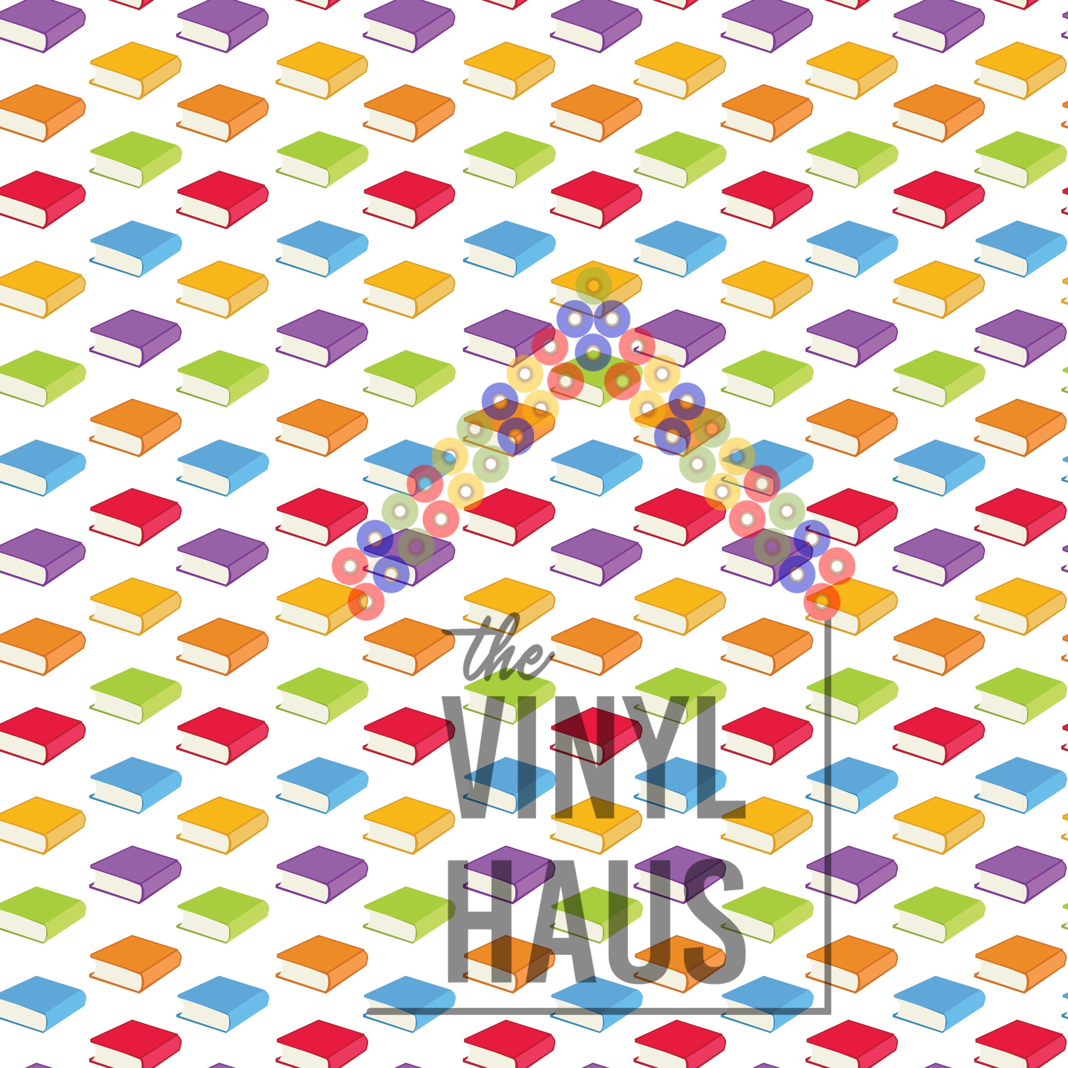Small Books Pattern Vinyl 12" x 12" - The Vinyl Haus