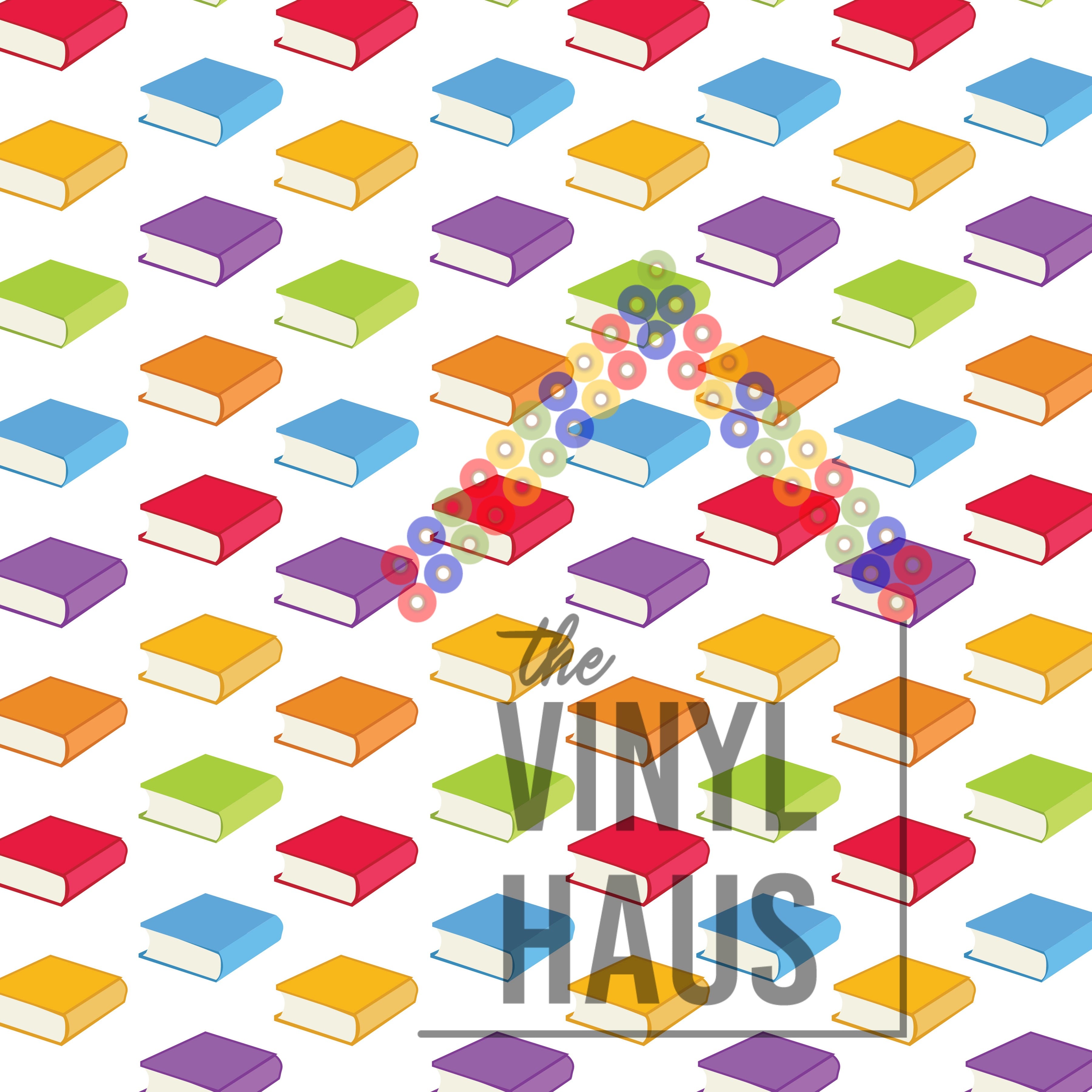 School Books Pattern Vinyl 12" x 12" - The Vinyl Haus