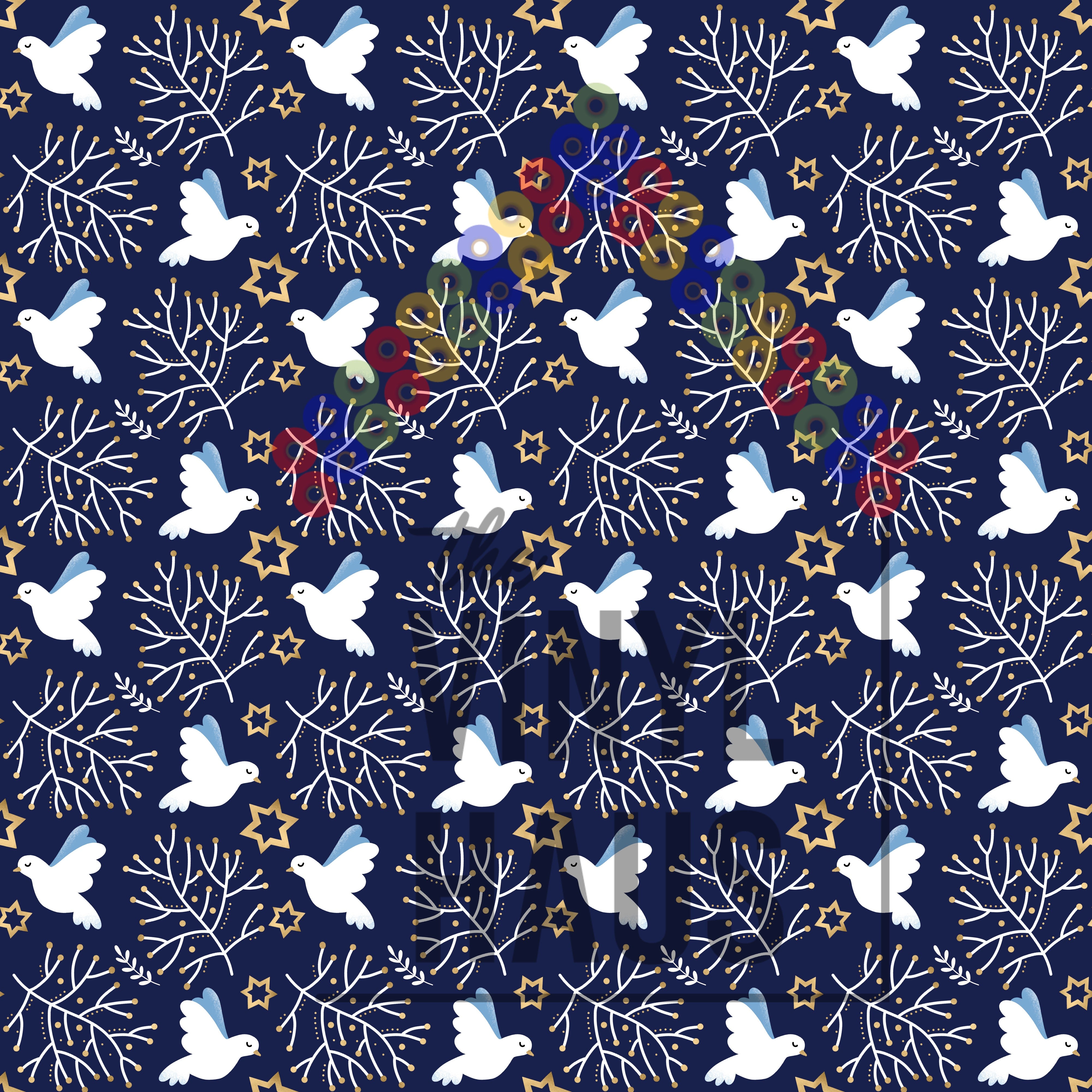 Hanukkah Pattern Vinyl 12" x 12" - The Vinyl Haus