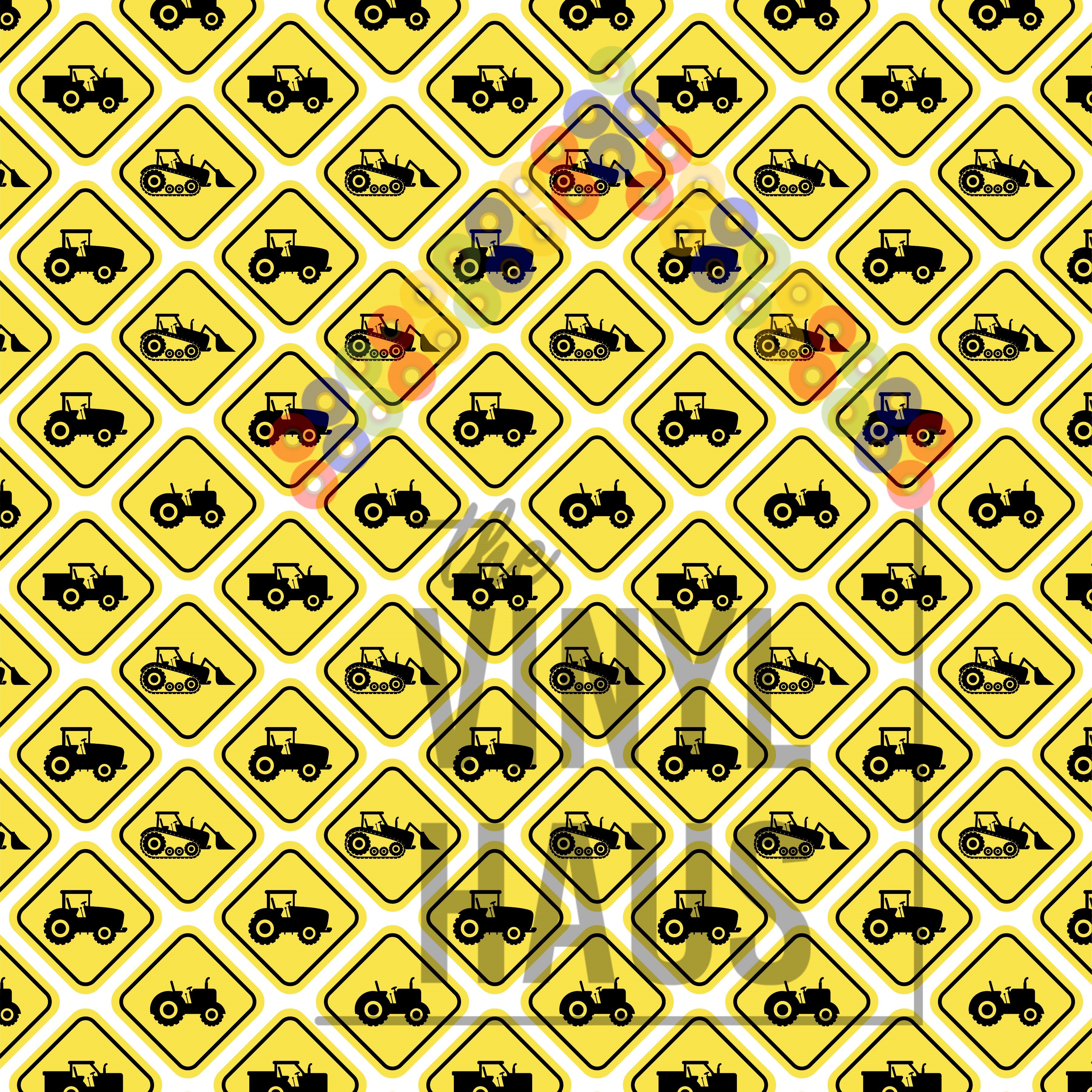 Tractor Signs Pattern Vinyl 12" x12" - The Vinyl Haus