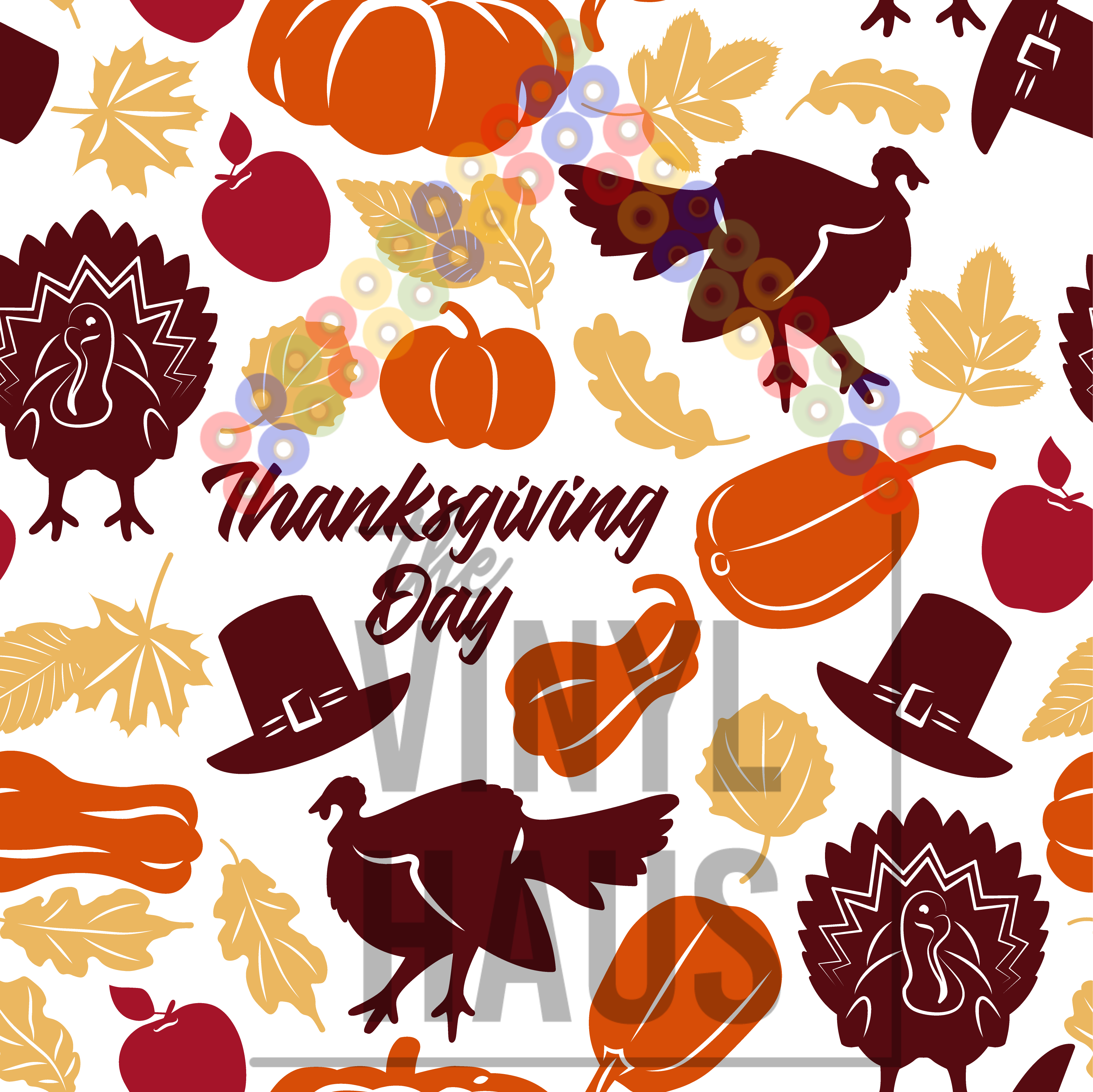 Thanksgiving Pattern Vinyl 12" x 12" - The Vinyl Haus