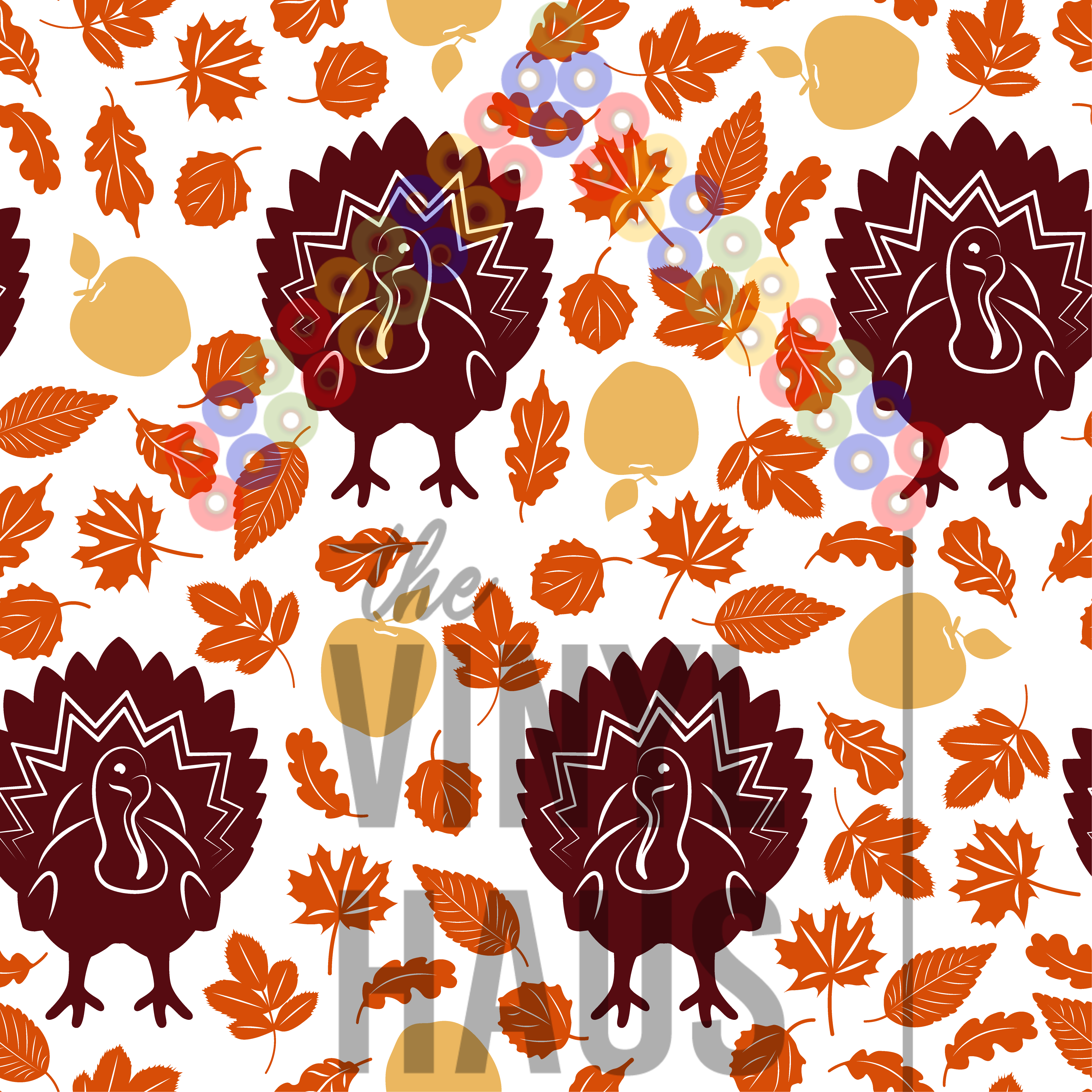 Thanksgiving Pattern Vinyl 12" x 12" - The Vinyl Haus