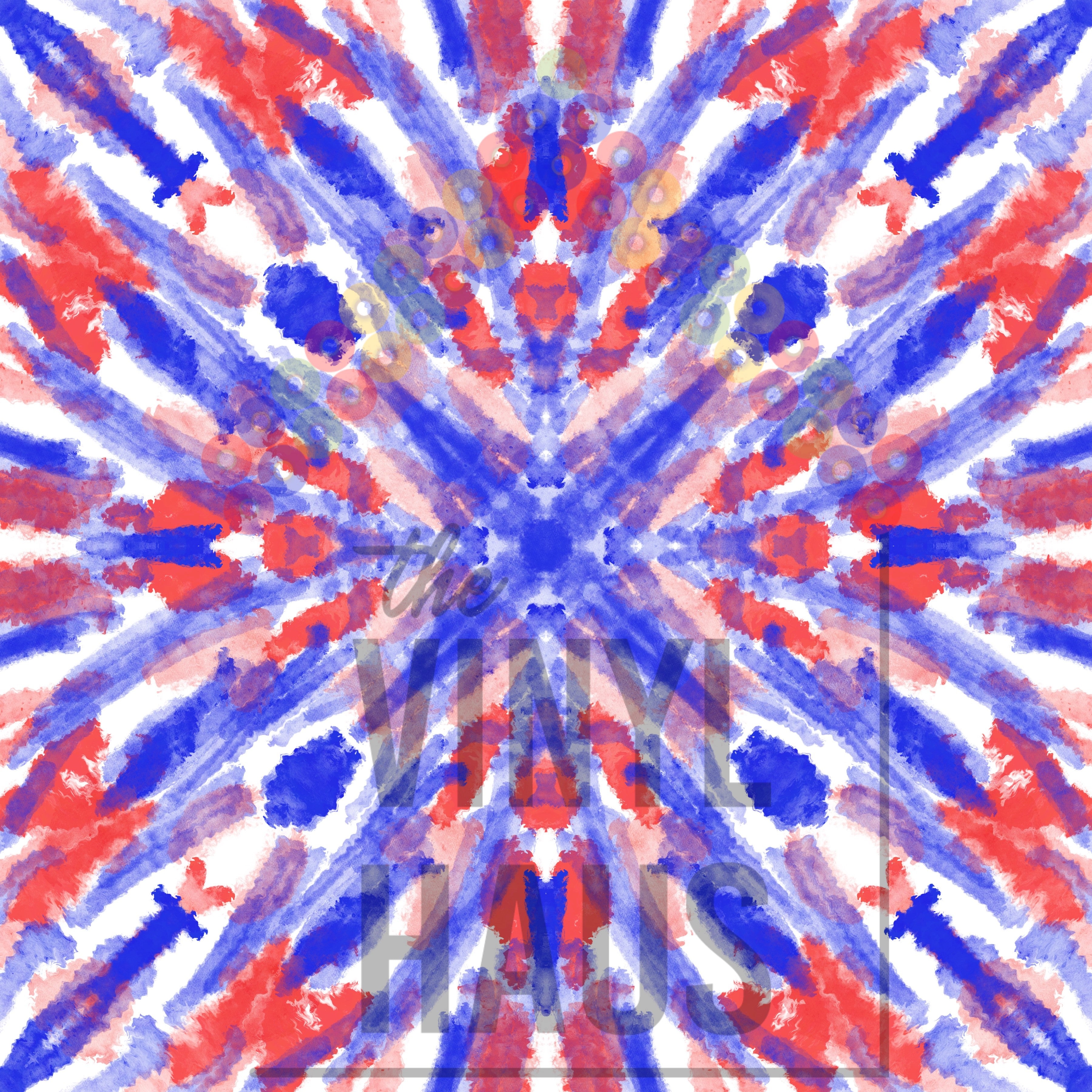 4th Of July Tie Dye Pattern Vinyl 12" x 12" - The Vinyl Haus