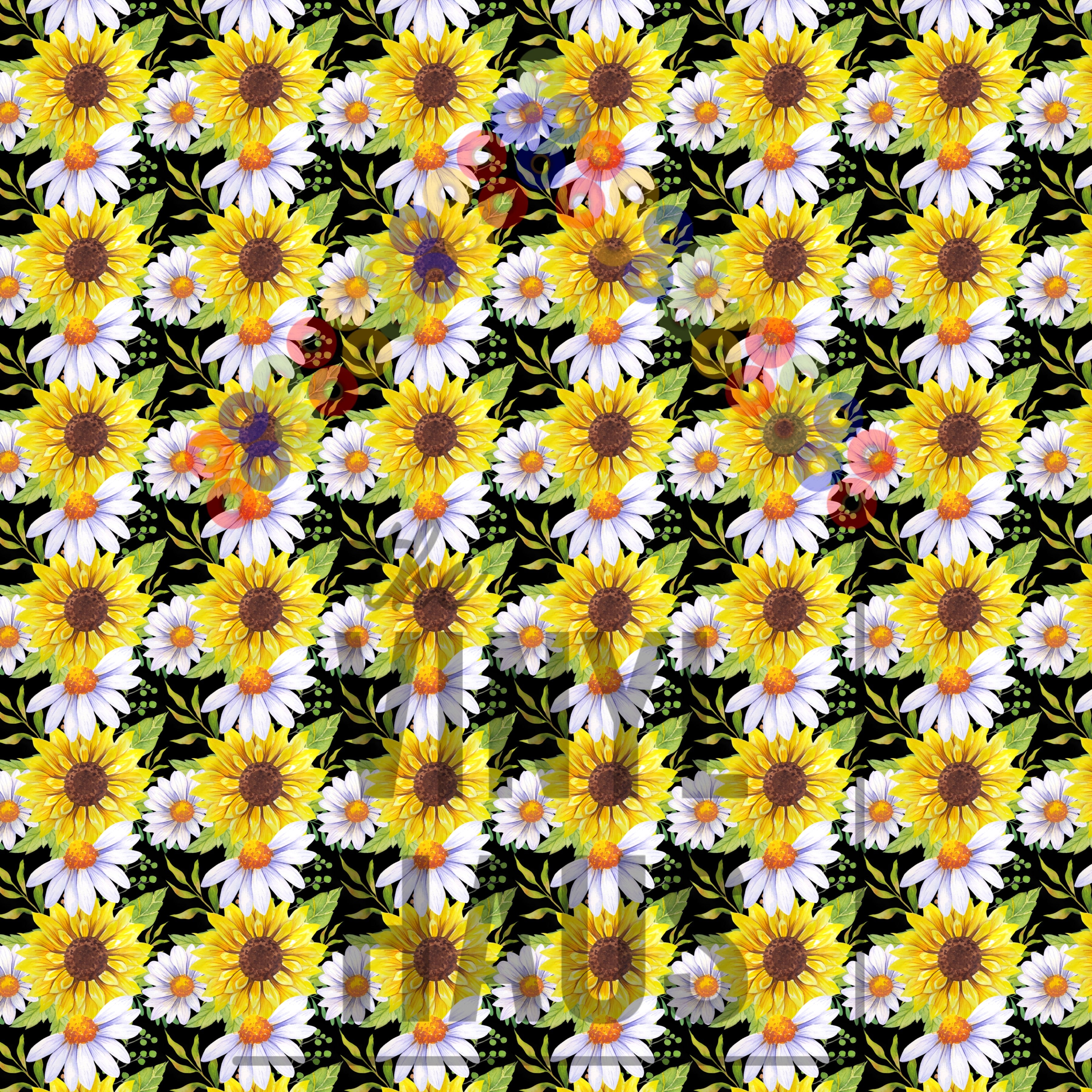 Sunflowers and Daisies Pattern Vinyl 12" x 12" - The Vinyl Haus