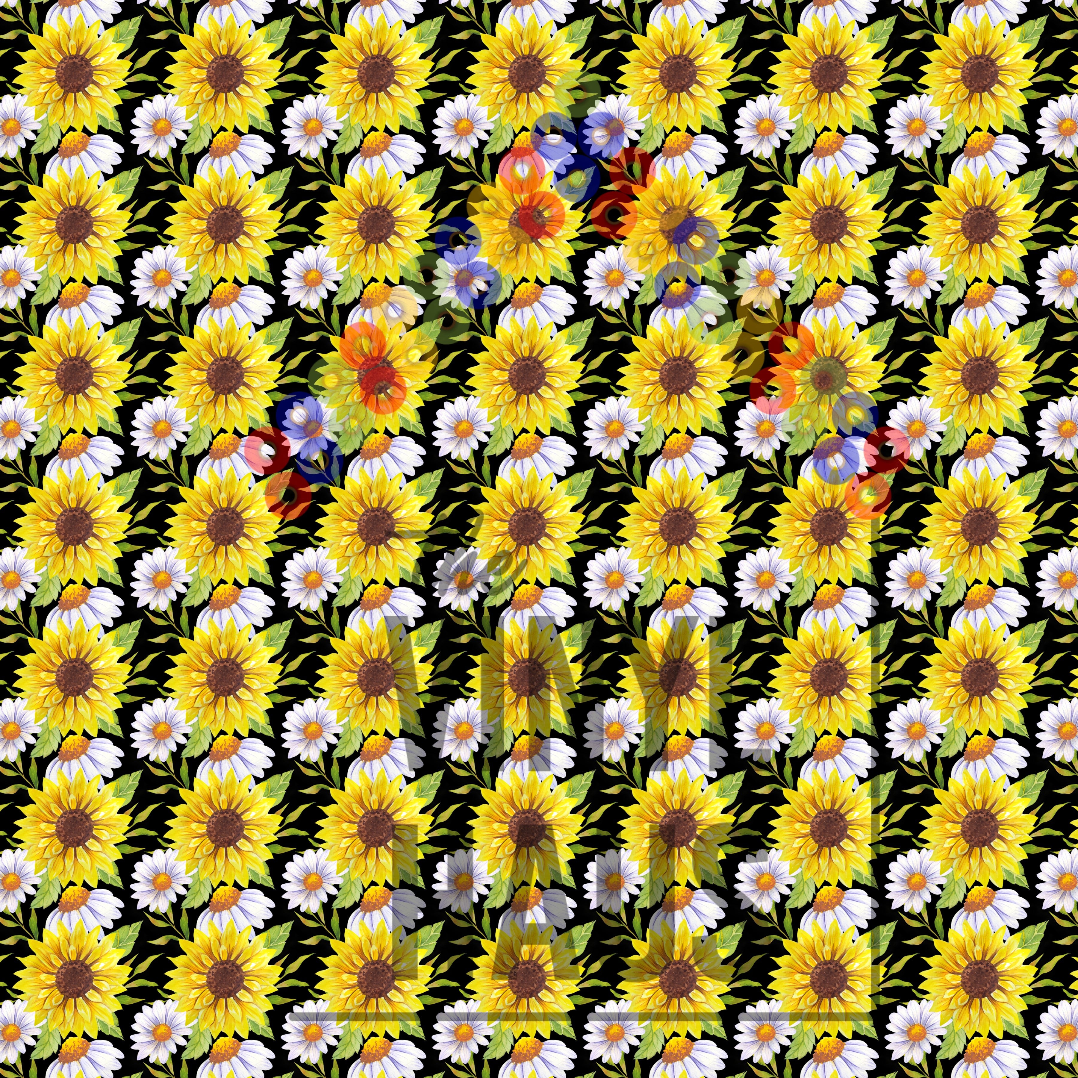 Sunflowers and Daisies Pattern Vinyl 12" x 12" - The Vinyl Haus