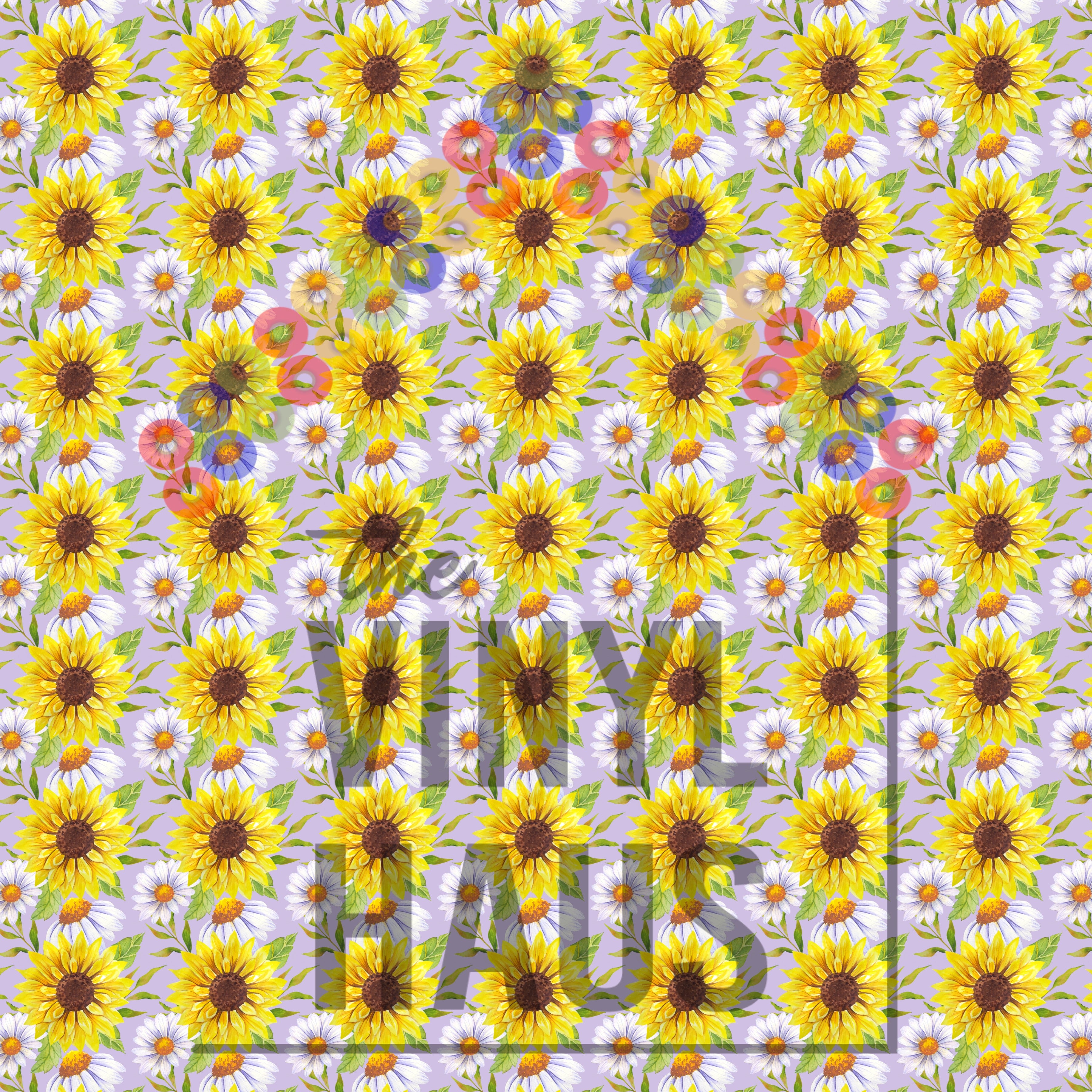 Sunflowers and Daisies Pattern Vinyl 12" x 12" - The Vinyl Haus