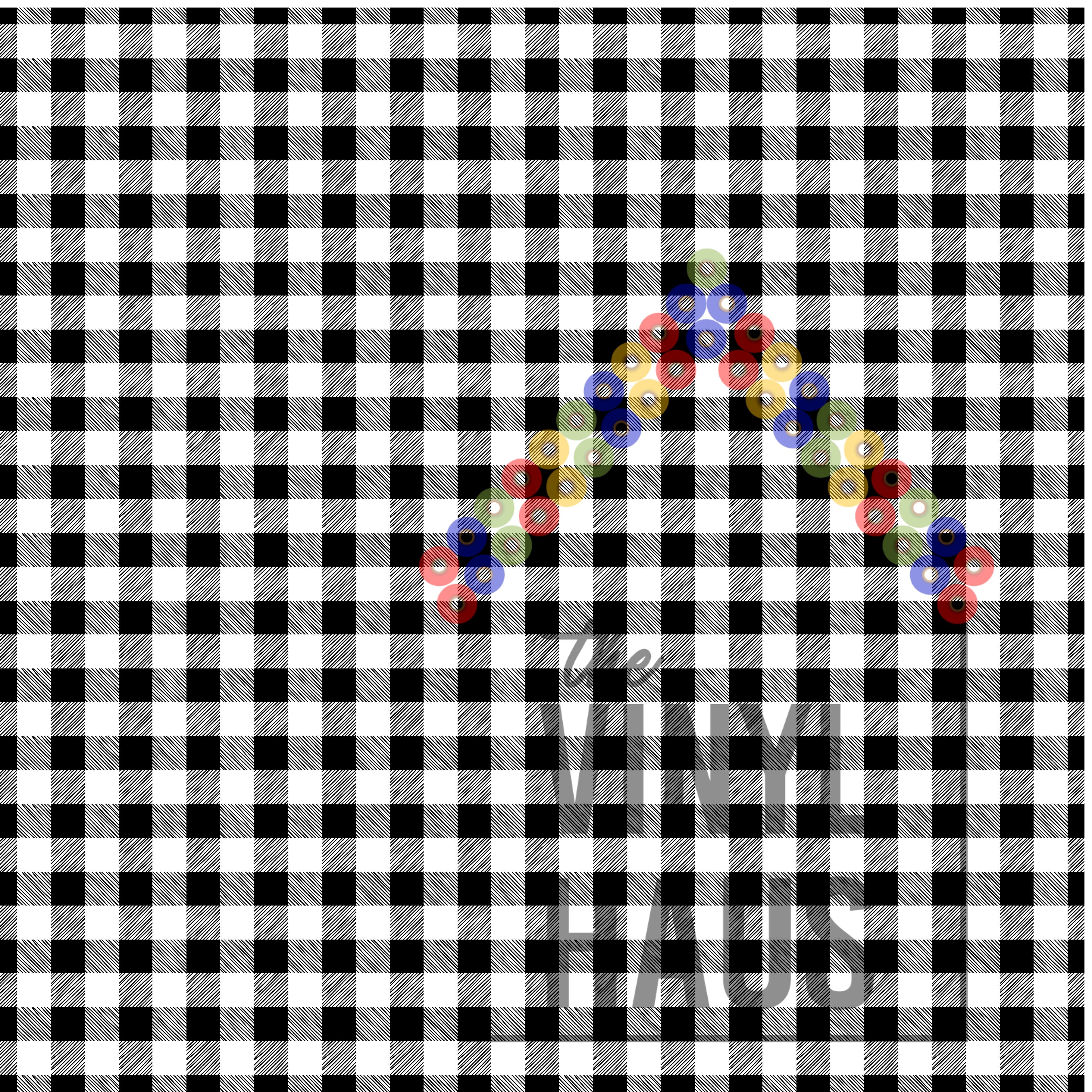 White and Black Buffalo Plaid Pattern Vinyl 12" x 12" - The Vinyl Haus
