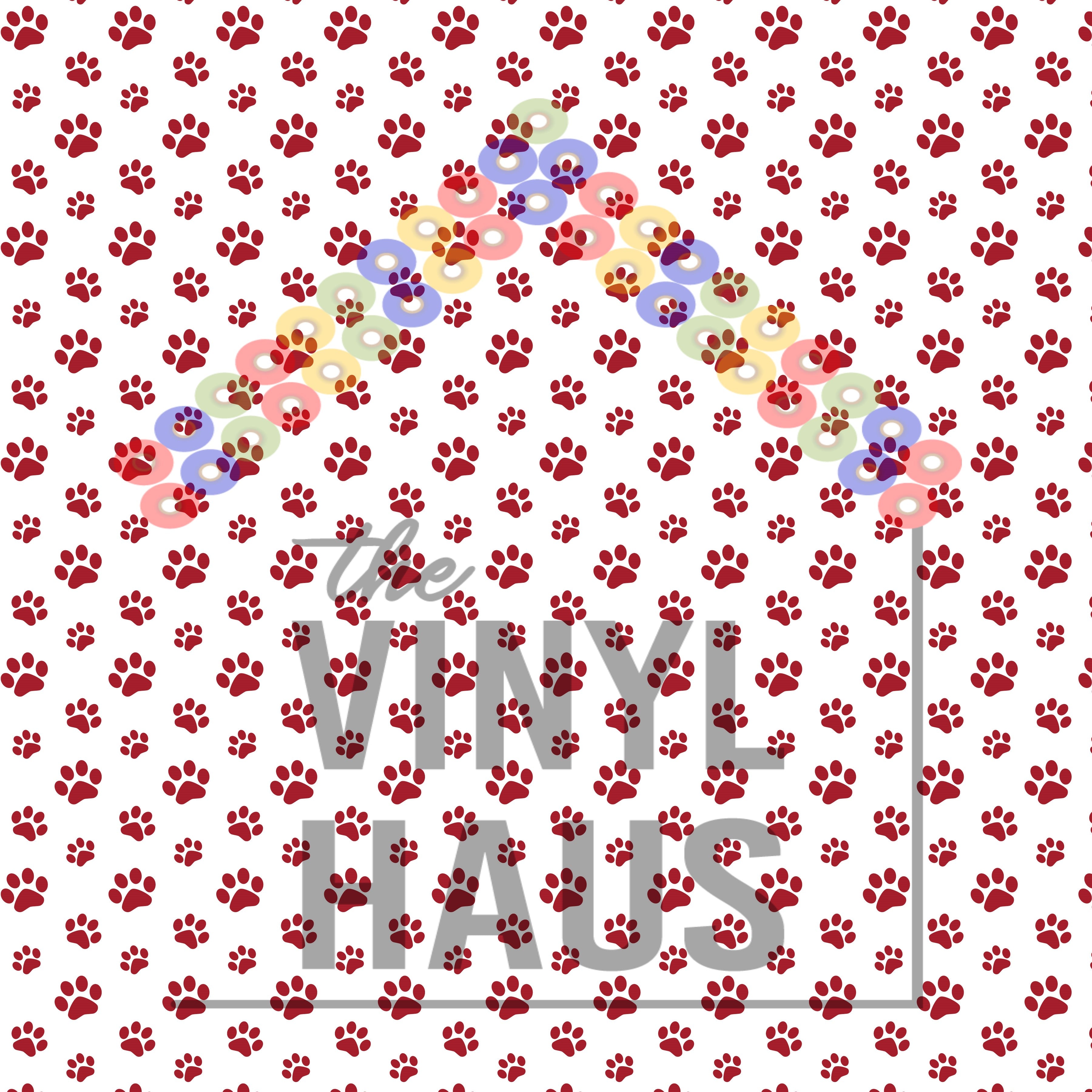 Dark Red Paw Print Pattern Vinyl 12" x 12" - The Vinyl Haus