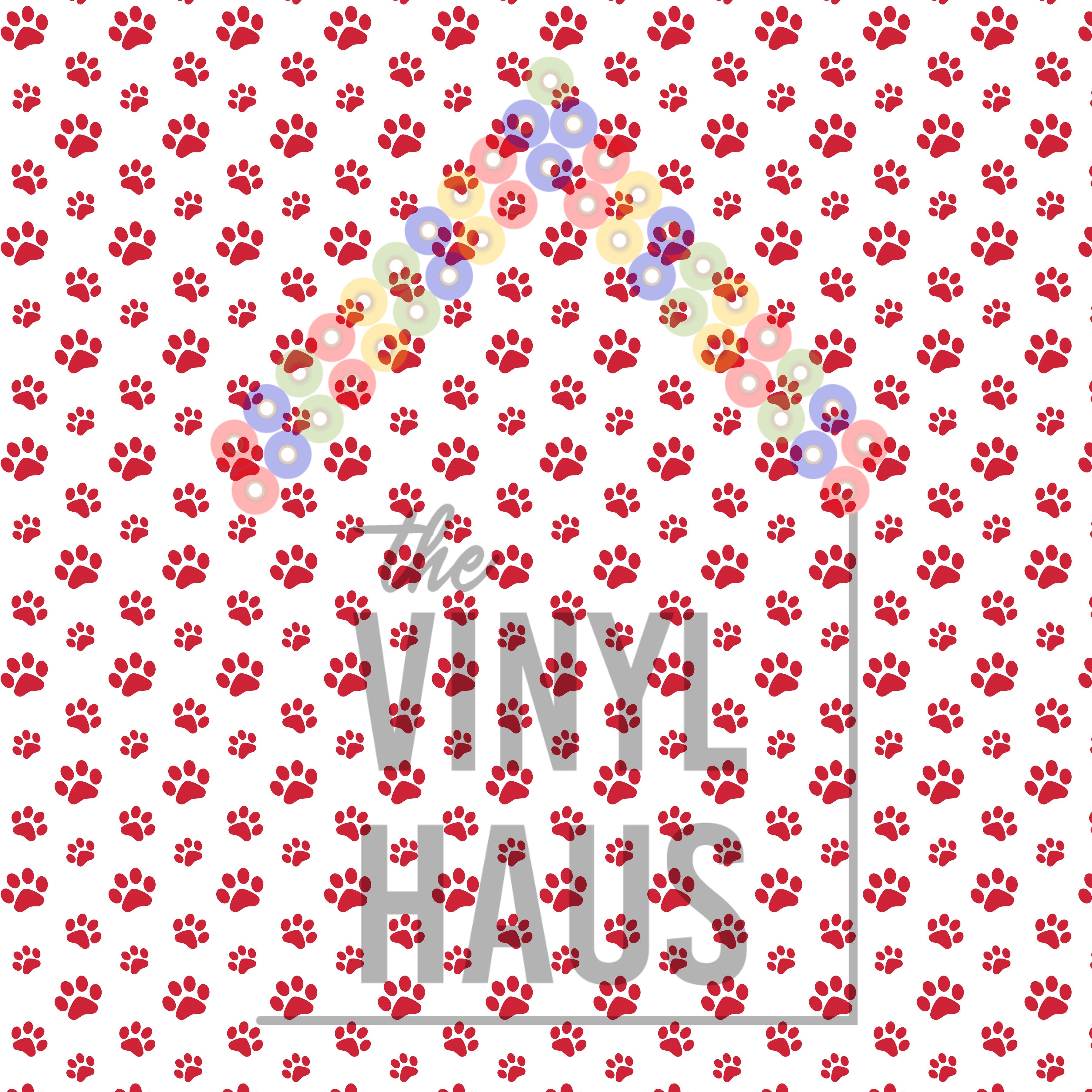 Red Paw Print Pattern Vinyl 12" x 12" - The Vinyl Haus