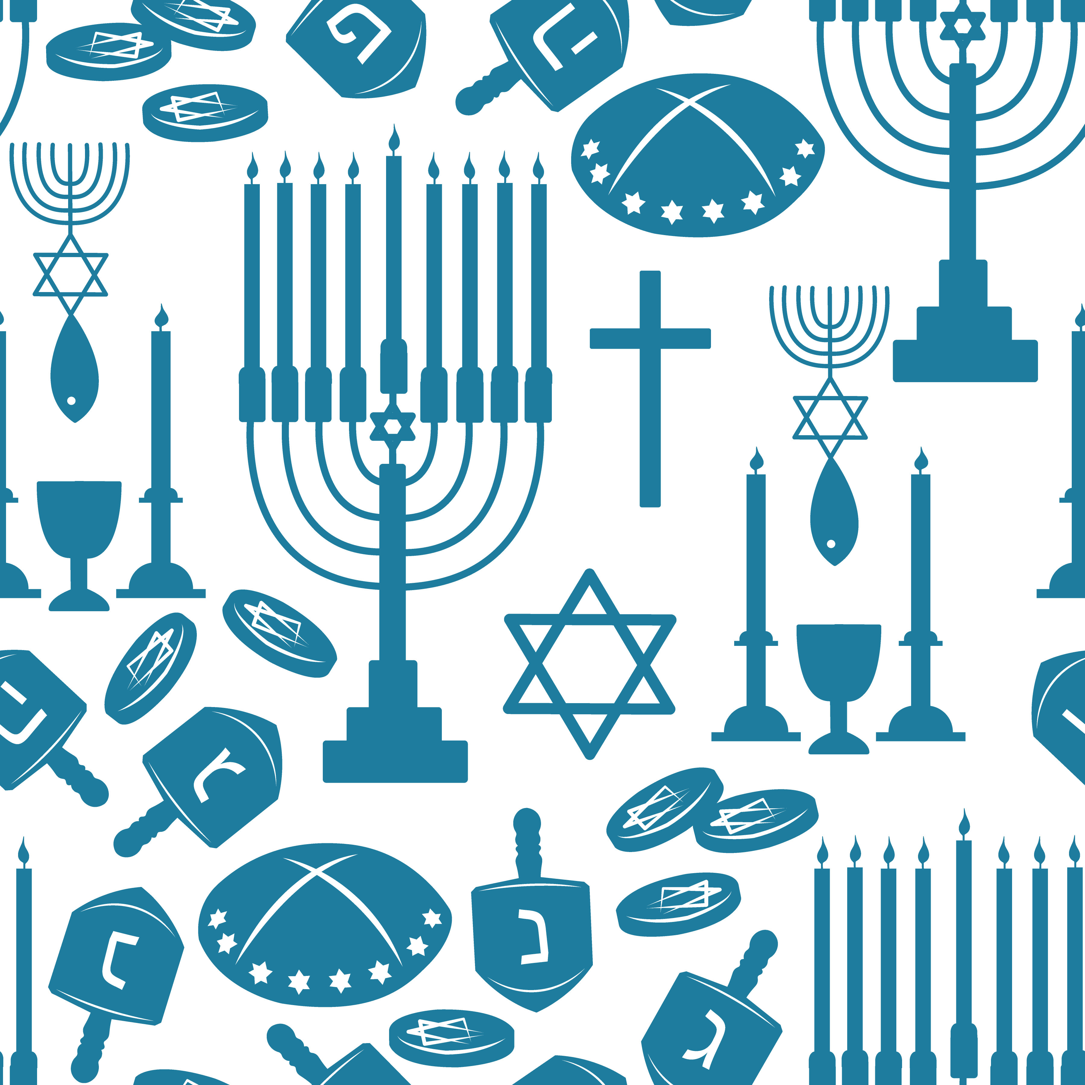 Hanukkah Pattern Vinyl 12" x 12" - The Vinyl Haus