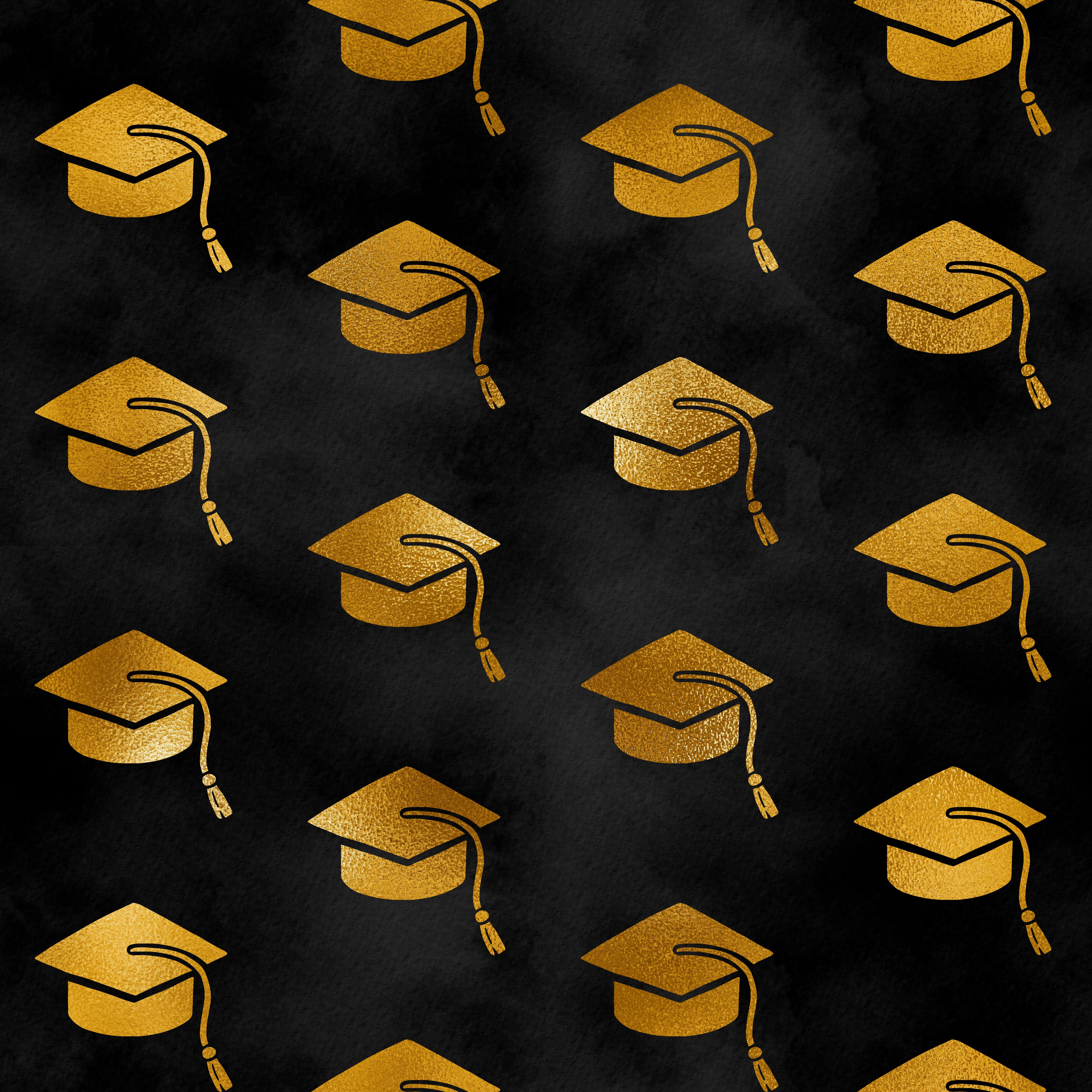 Black/Gold Graduation Pattern Vinyl 12" x12" - The Vinyl Haus