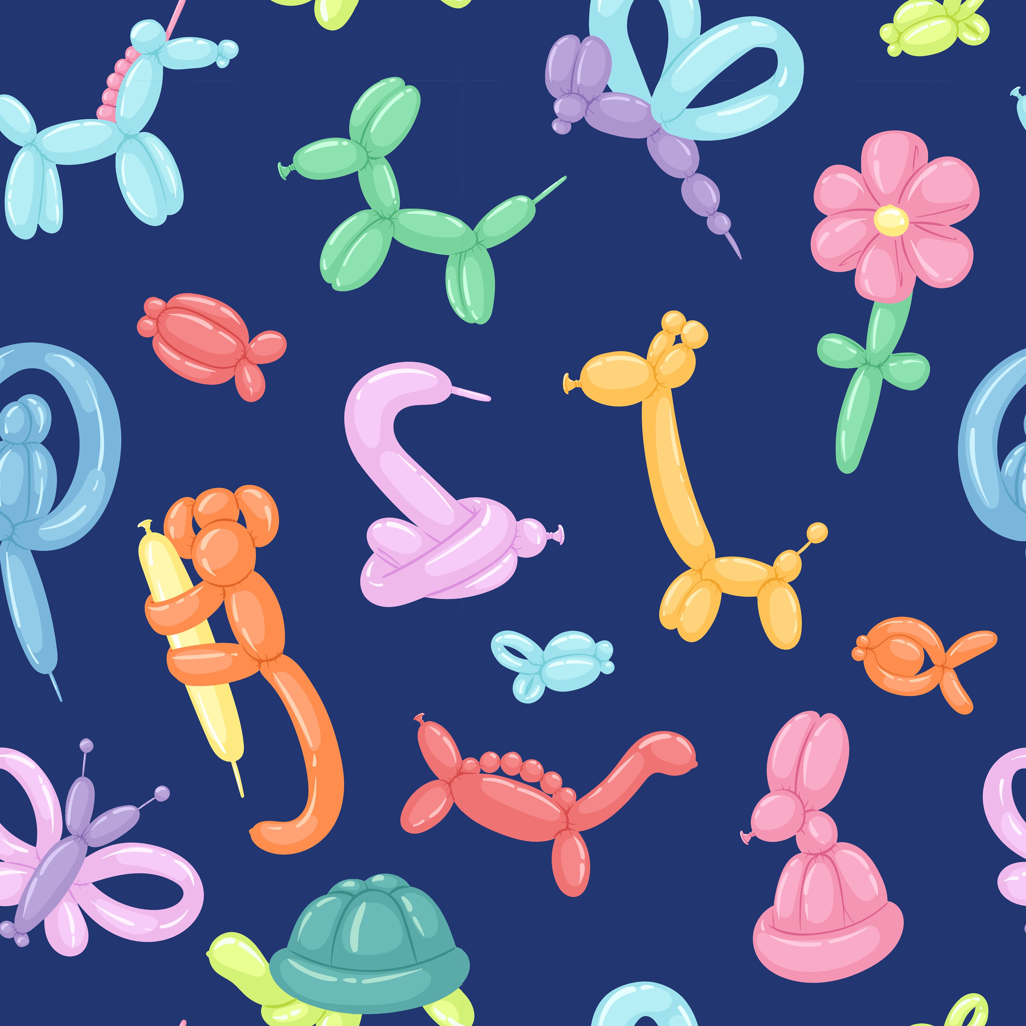 Balloon Animals Pattern Vinyl 12" x 12" - The Vinyl Haus