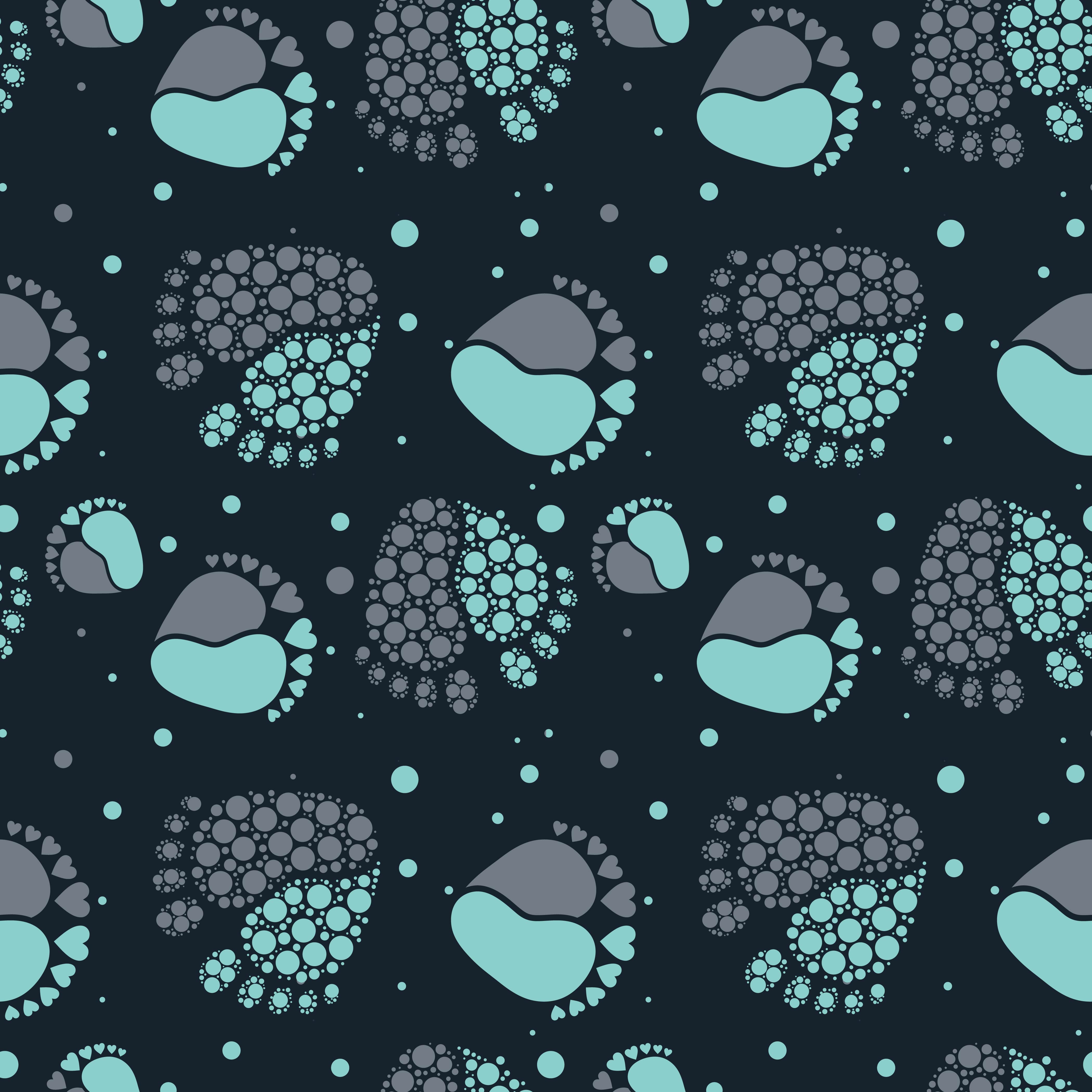 Blue Baby Footprints Pattern Vinyl 12" x 12" - The Vinyl Haus