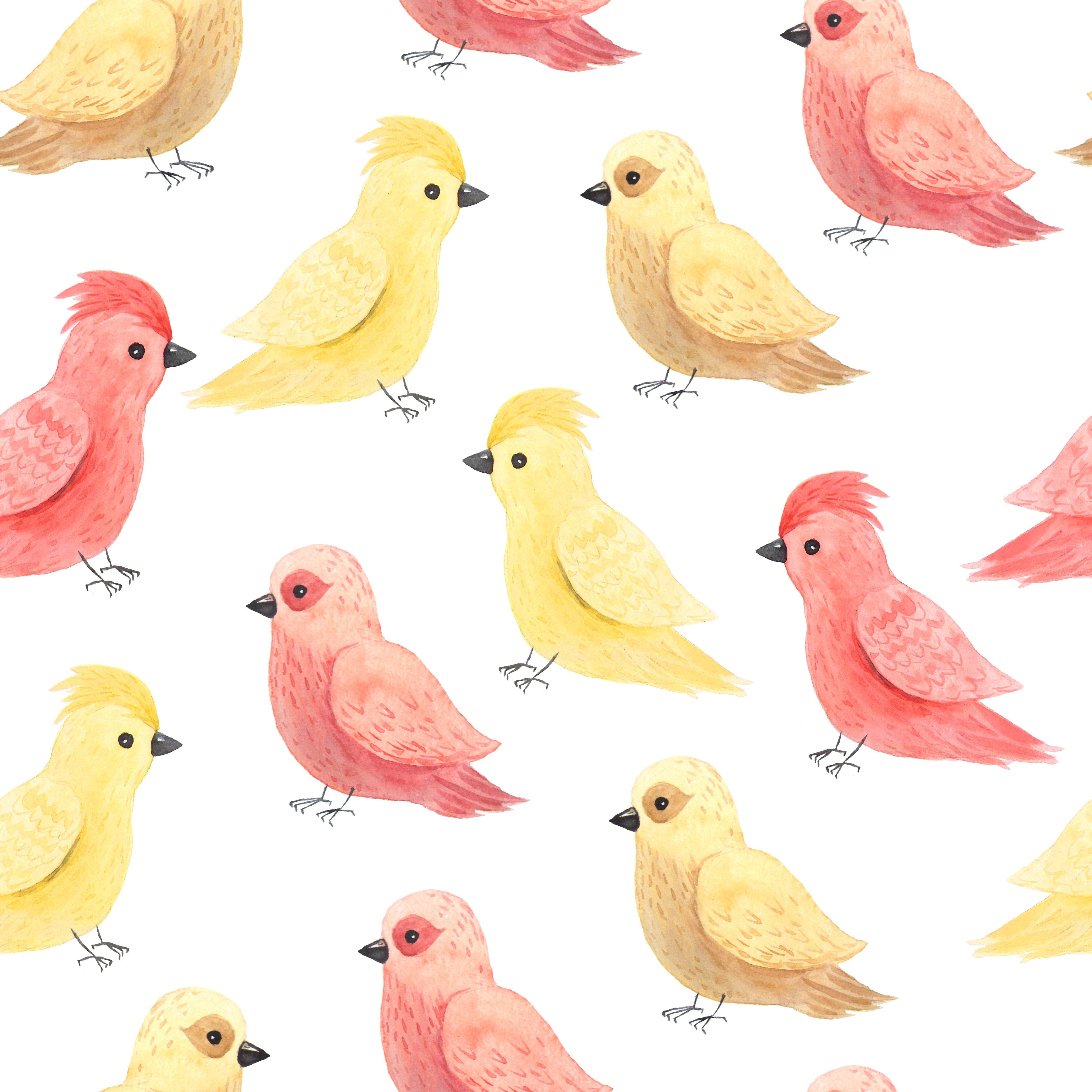 Watercolor Birds Pattern Vinyl 12" x 12" - The Vinyl Haus