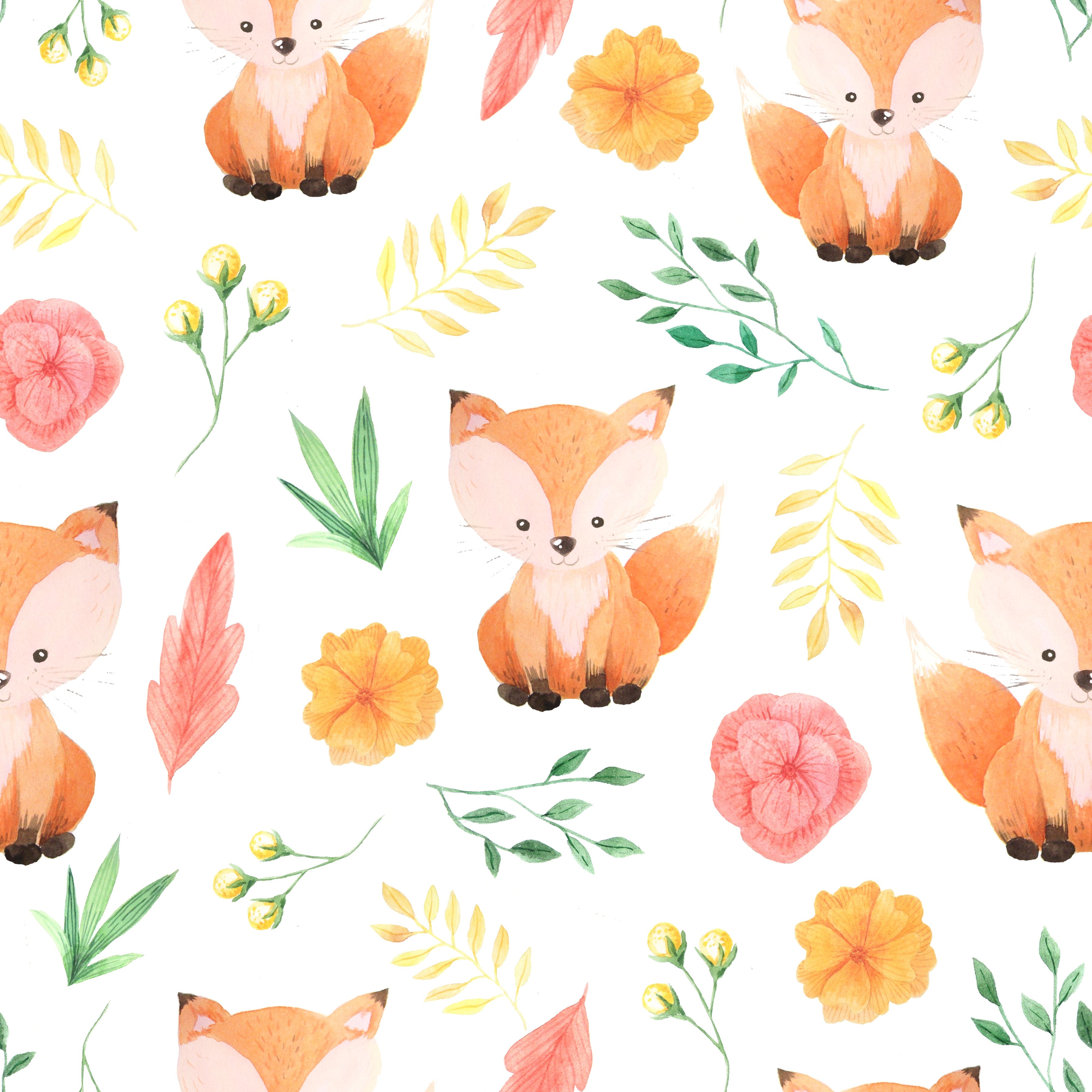 Watercolor Foxes Pattern Vinyl 12" x 12" - The Vinyl Haus