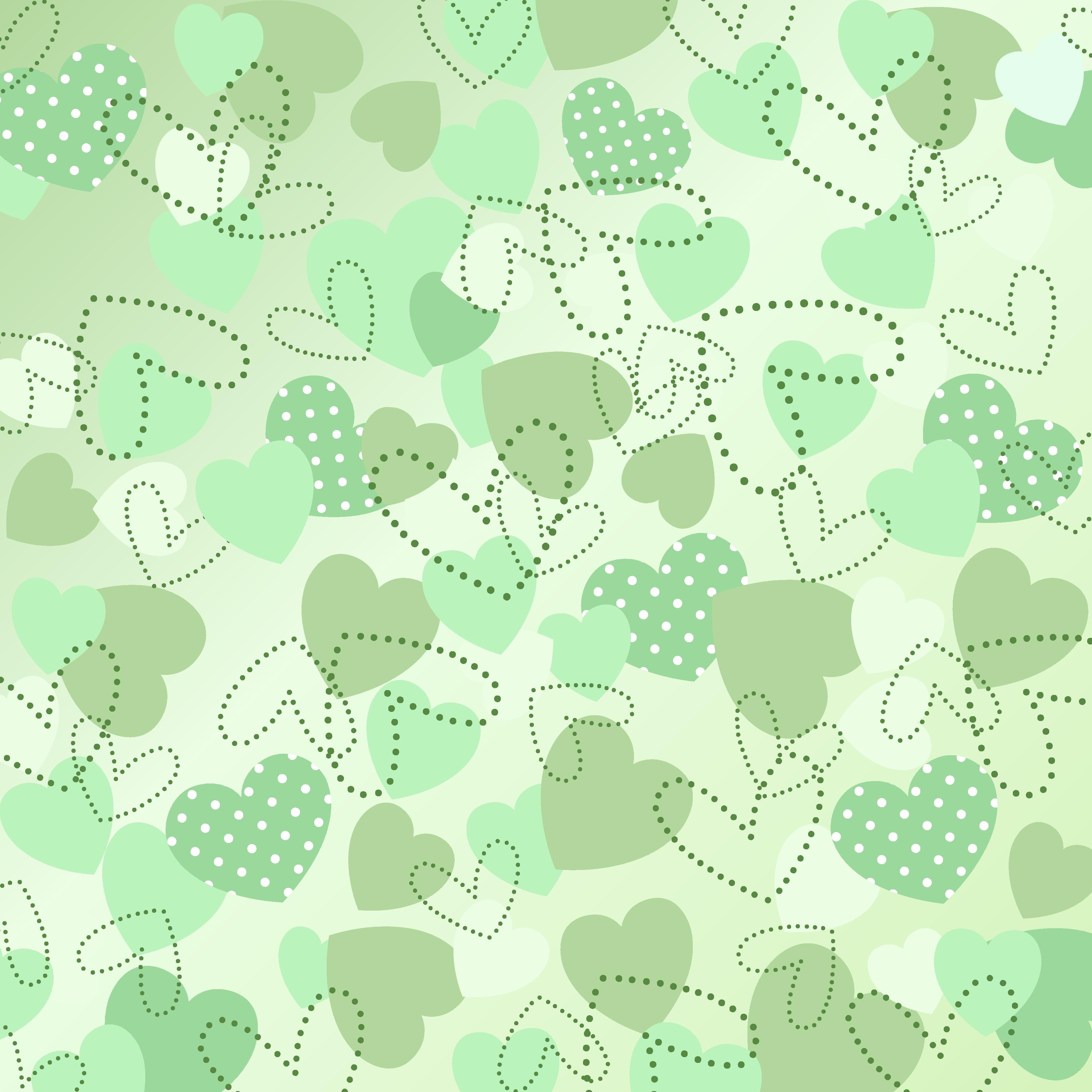 Pastel Green Hearts Pattern Vinyl 12" x 10" - The Vinyl Haus