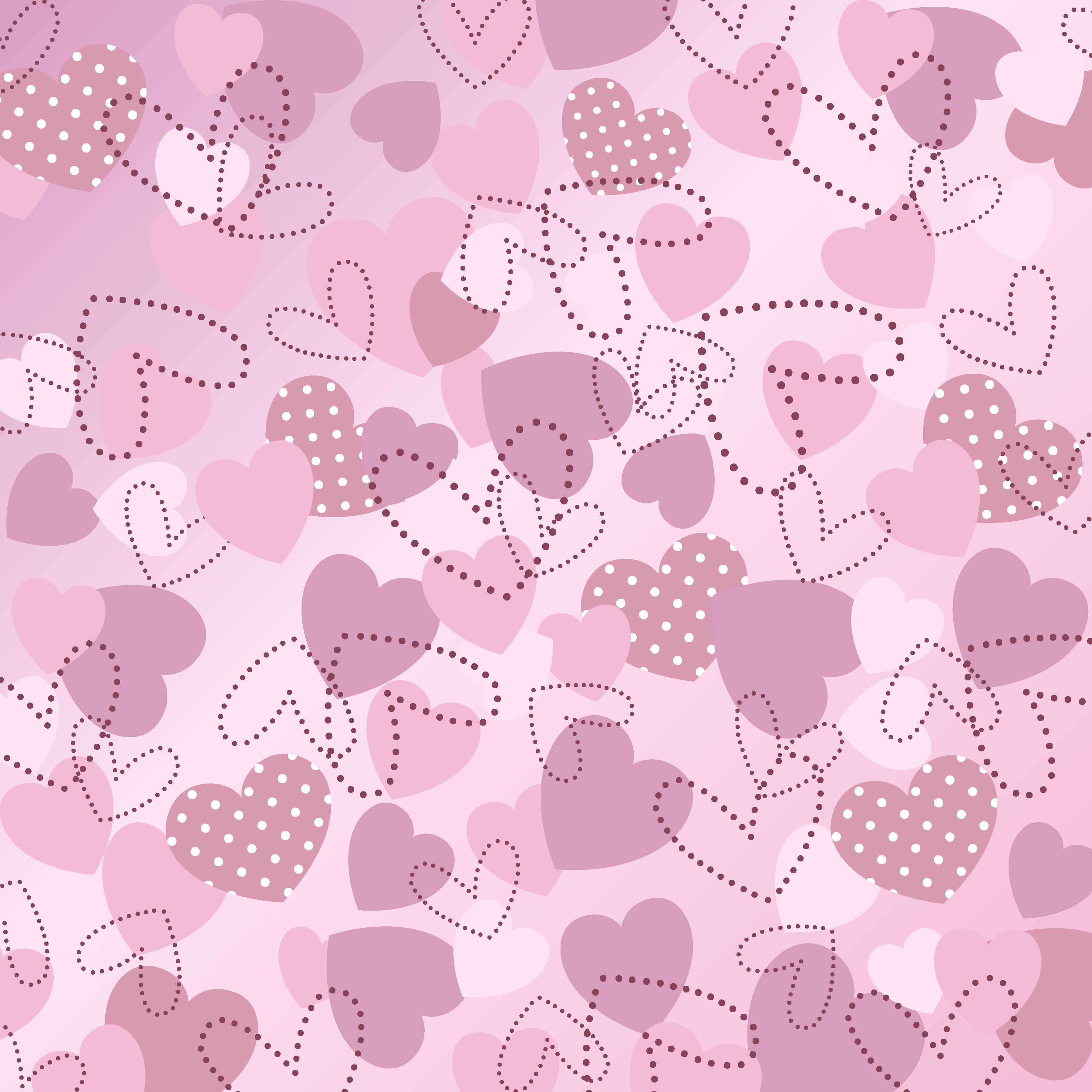 Pastel Pink Hearts Pattern Vinyl 12" x 9" - The Vinyl Haus