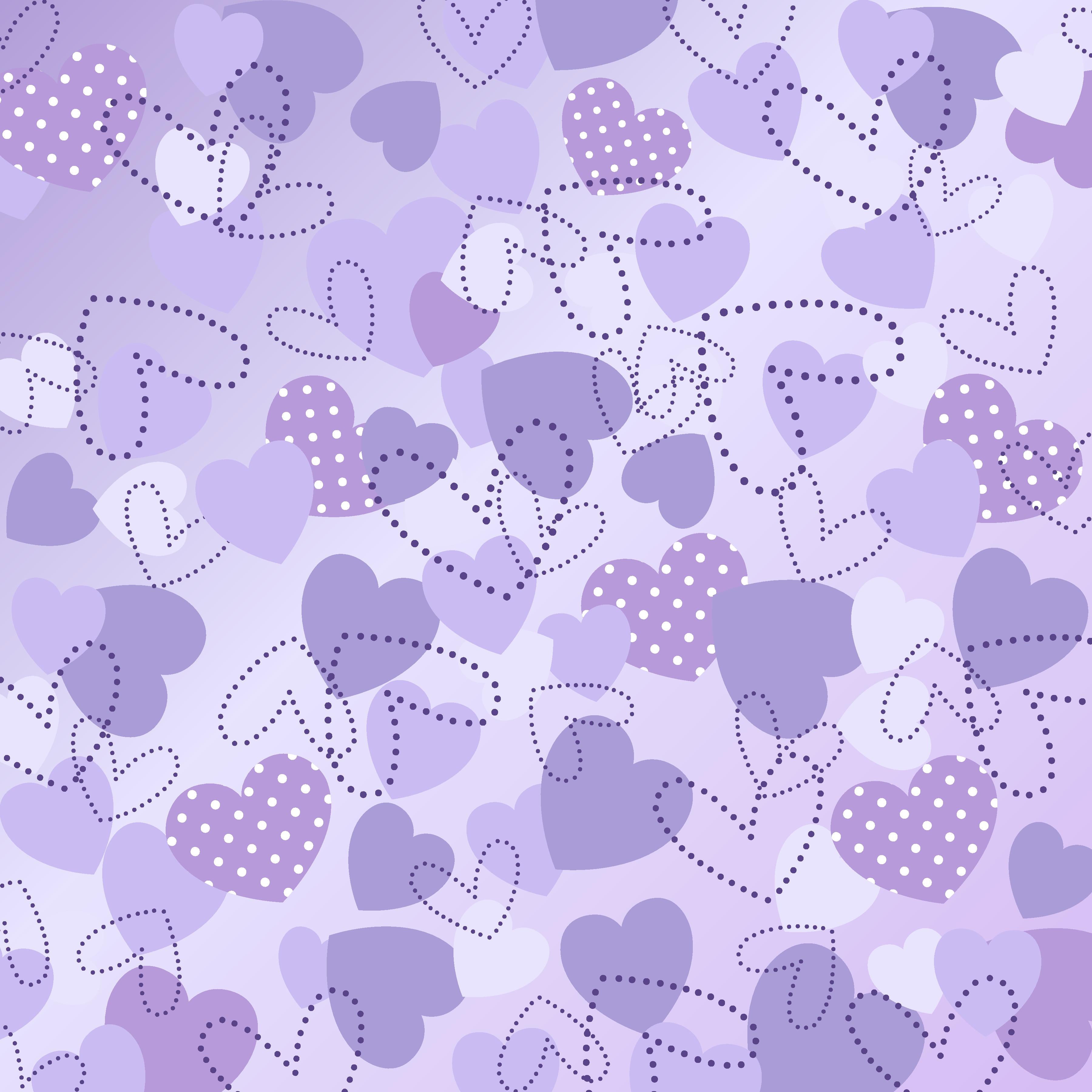 Pastel Purple Hearts Pattern Vinyl 12" x 10" - The Vinyl Haus