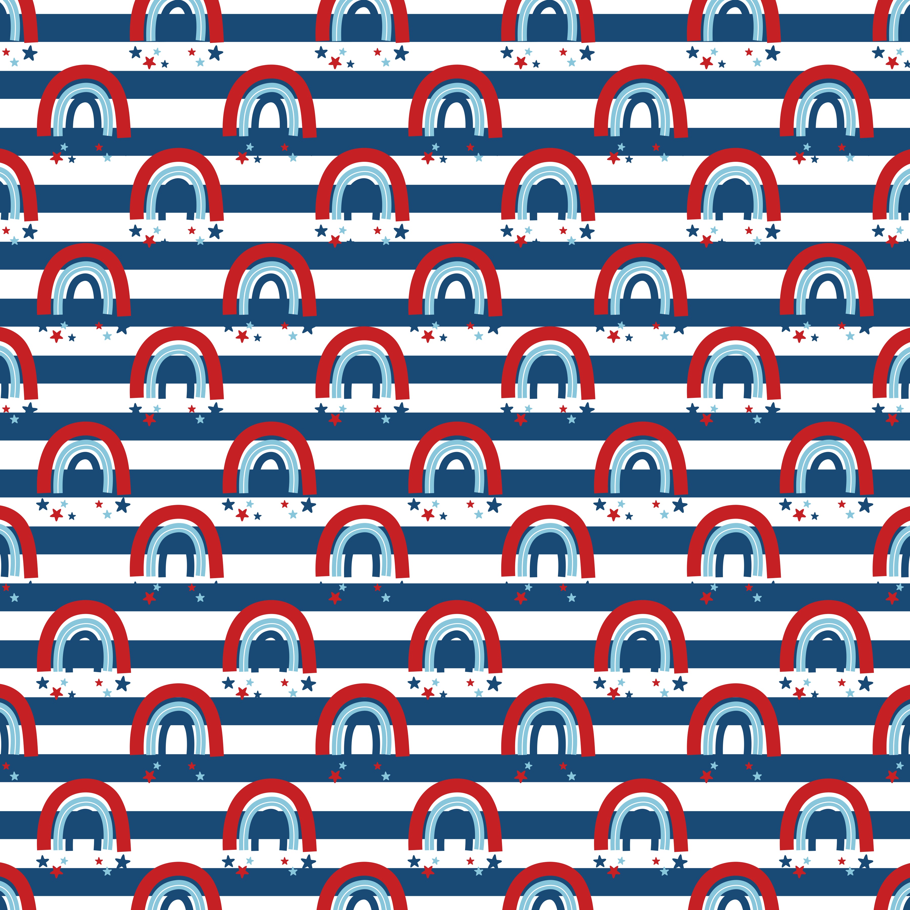 Patriotic Rainbows With Navy Stripes Pattern Vinyl 12" x 12" - The Vinyl Haus