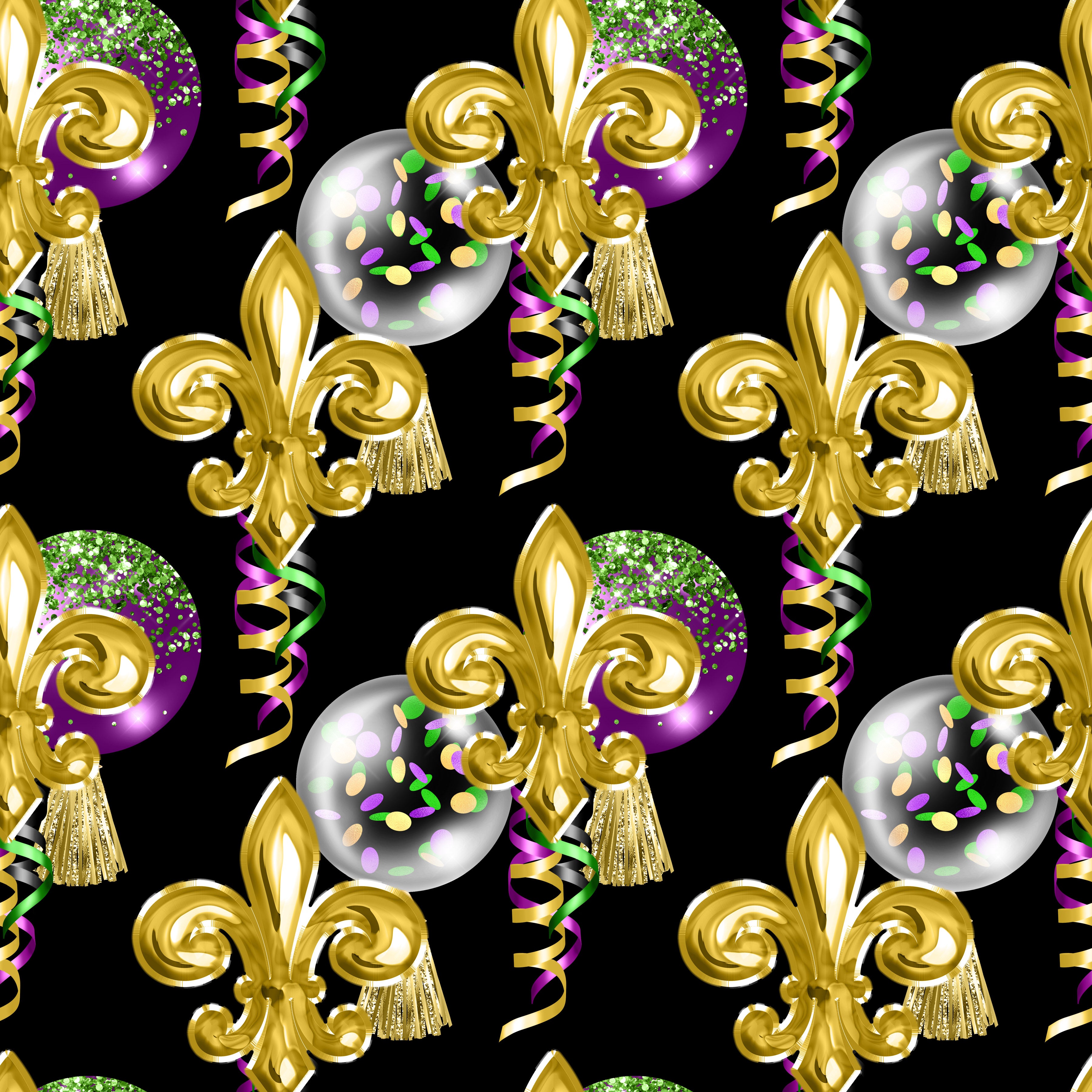 Mardi Gras Patterned Vinyl 12" x 12" - The Vinyl Haus