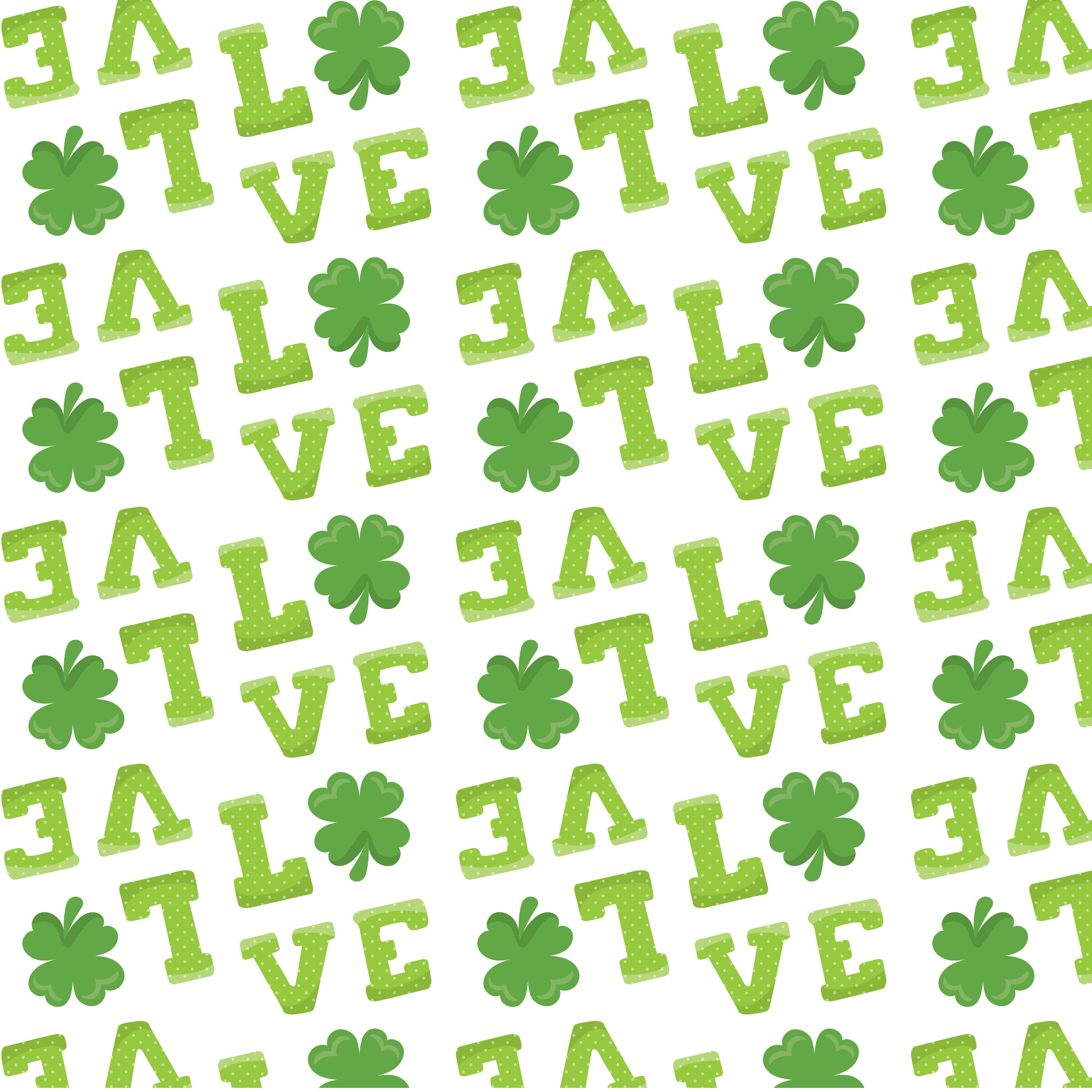 St Patrick's Day LOVE Pattern Vinyl 12" x 12 - The Vinyl Haus