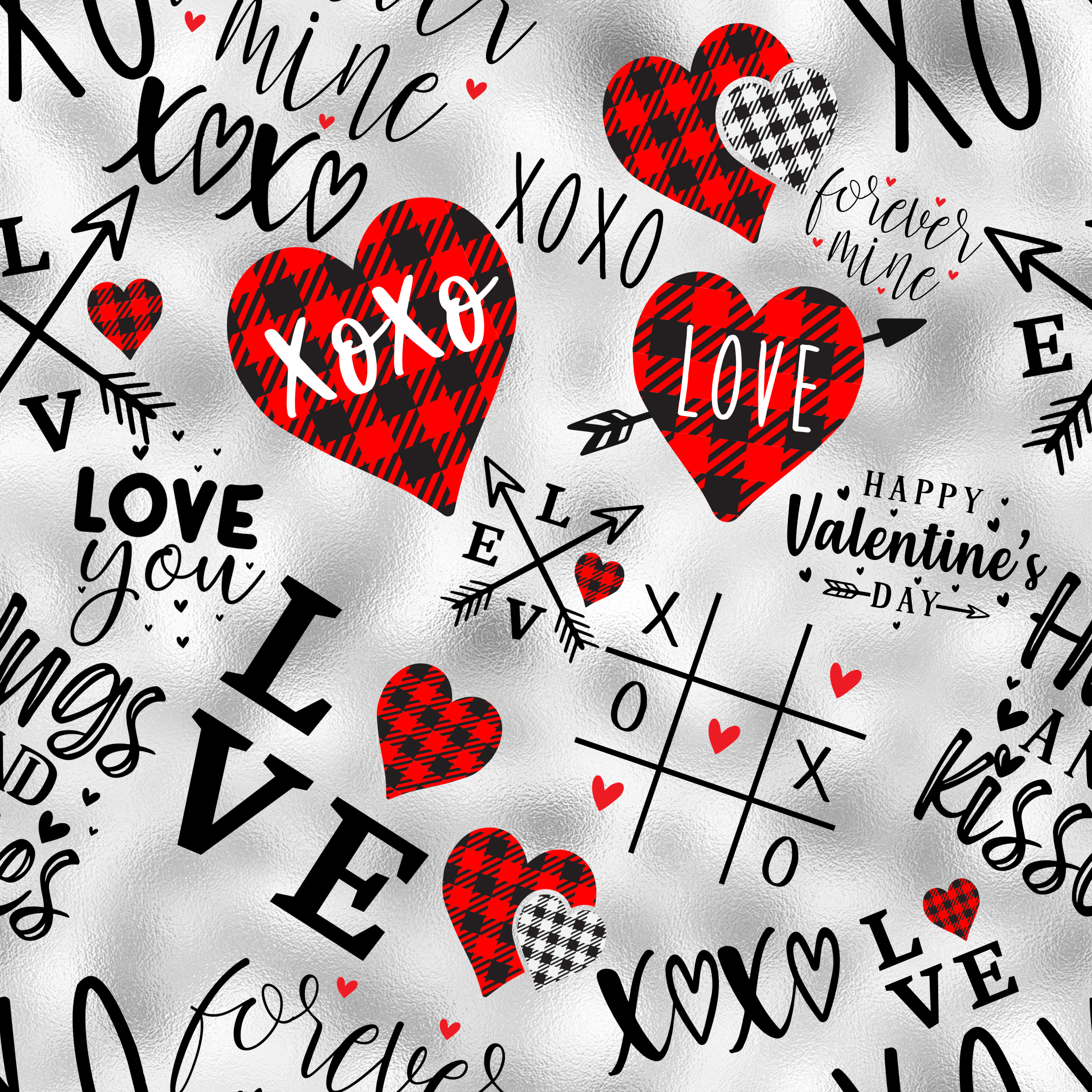 Valentine Symbols Pattern Vinyl 12" x 12" - The Vinyl Haus