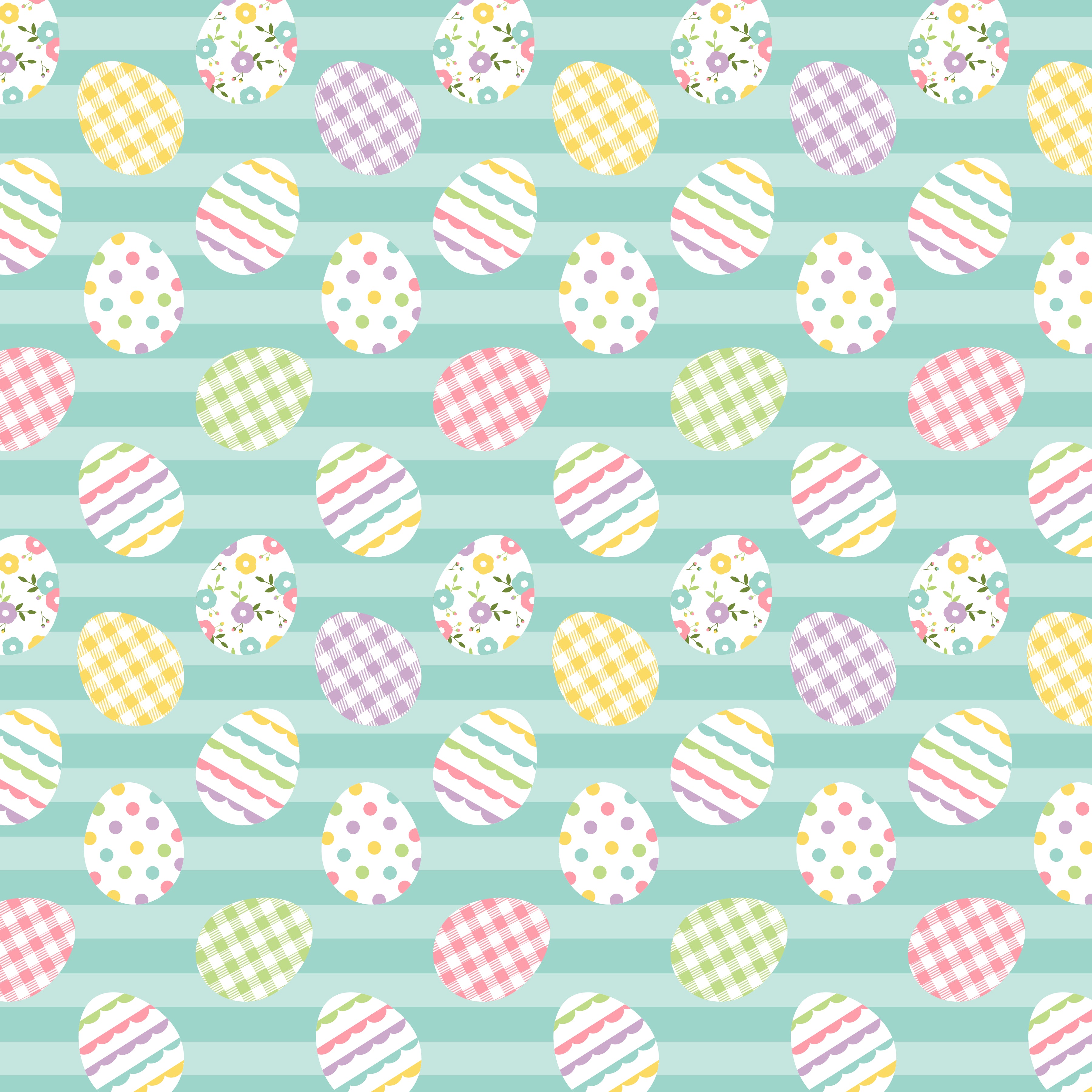 Easter Eggs on Stripes Pattern Vinyl 12" x 12" - The Vinyl Haus