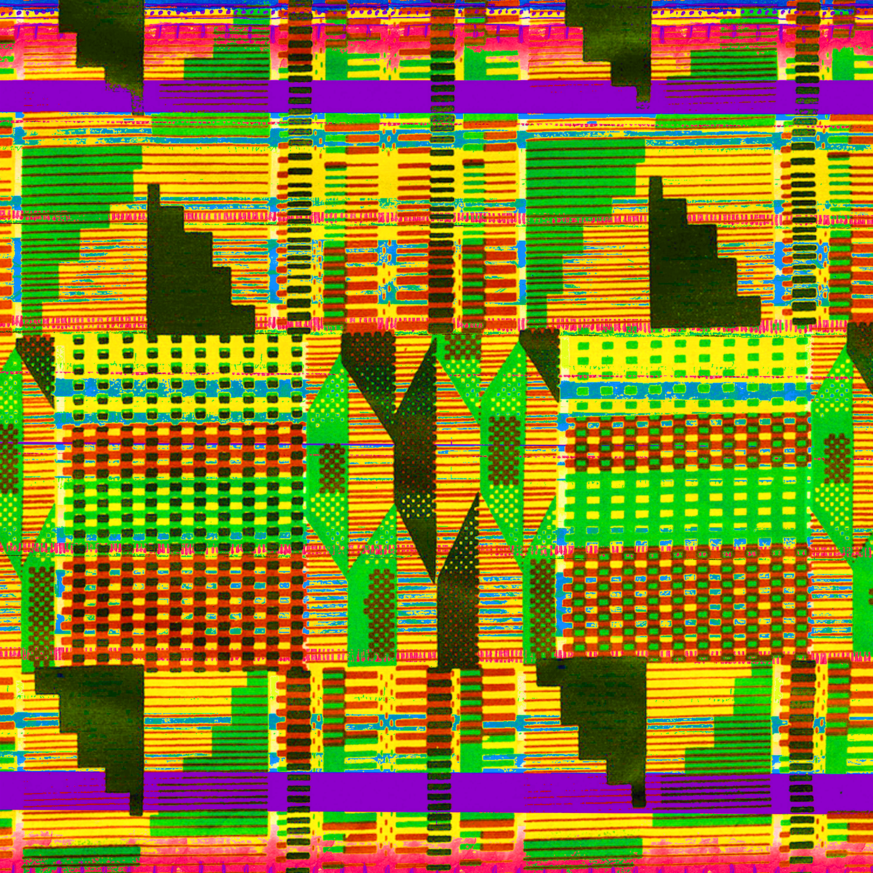 Kente Yellow and Green Pattern Vinyl 12" x 12" - The Vinyl Haus