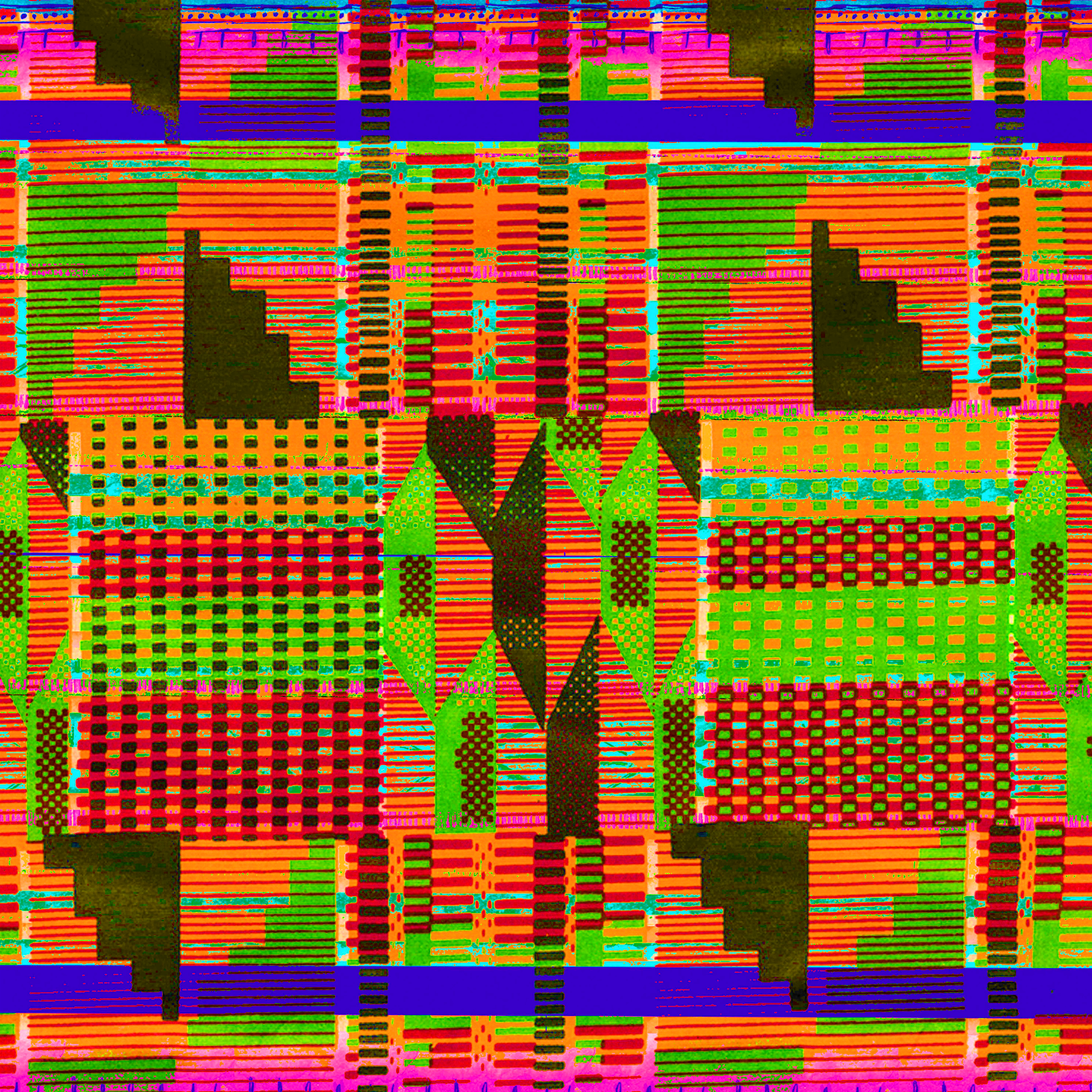 Kente Orange and Green Pattern Vinyl 12" x 12" - The Vinyl Haus