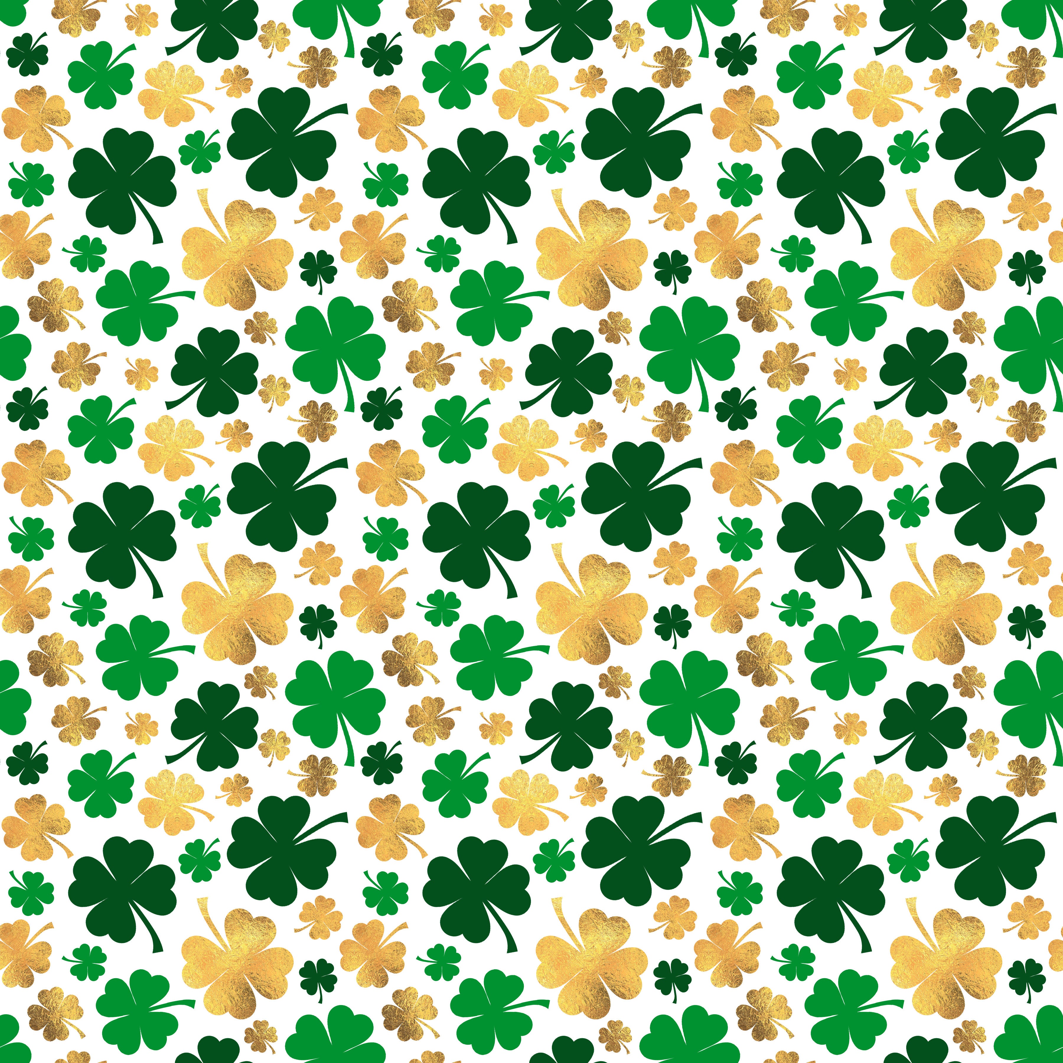 Gold and Green Shamrocks Pattern Vinyl 12" x 12" - The Vinyl Haus