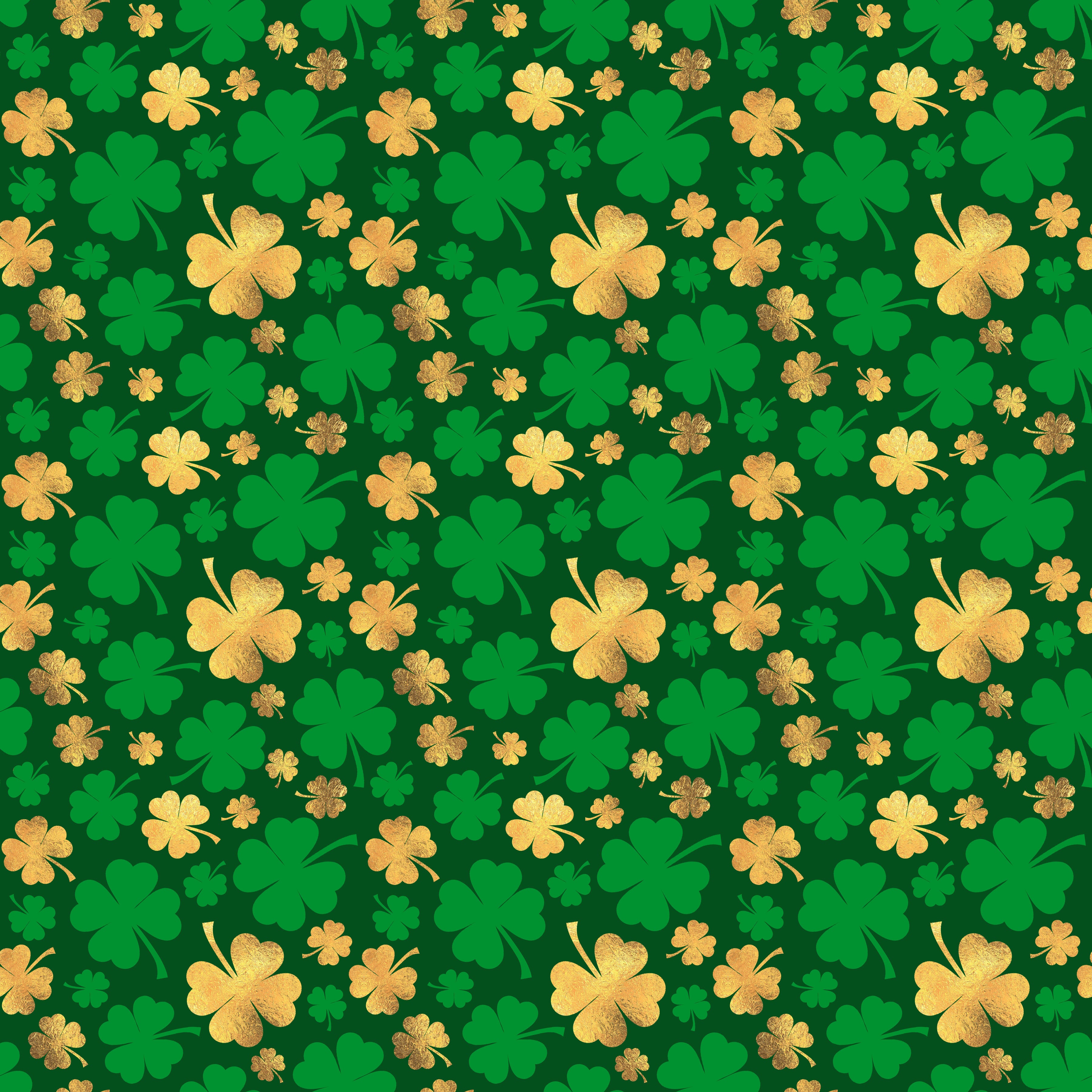 Gold and Green Shamrocks Pattern Vinyl 12" x 12" - The Vinyl Haus
