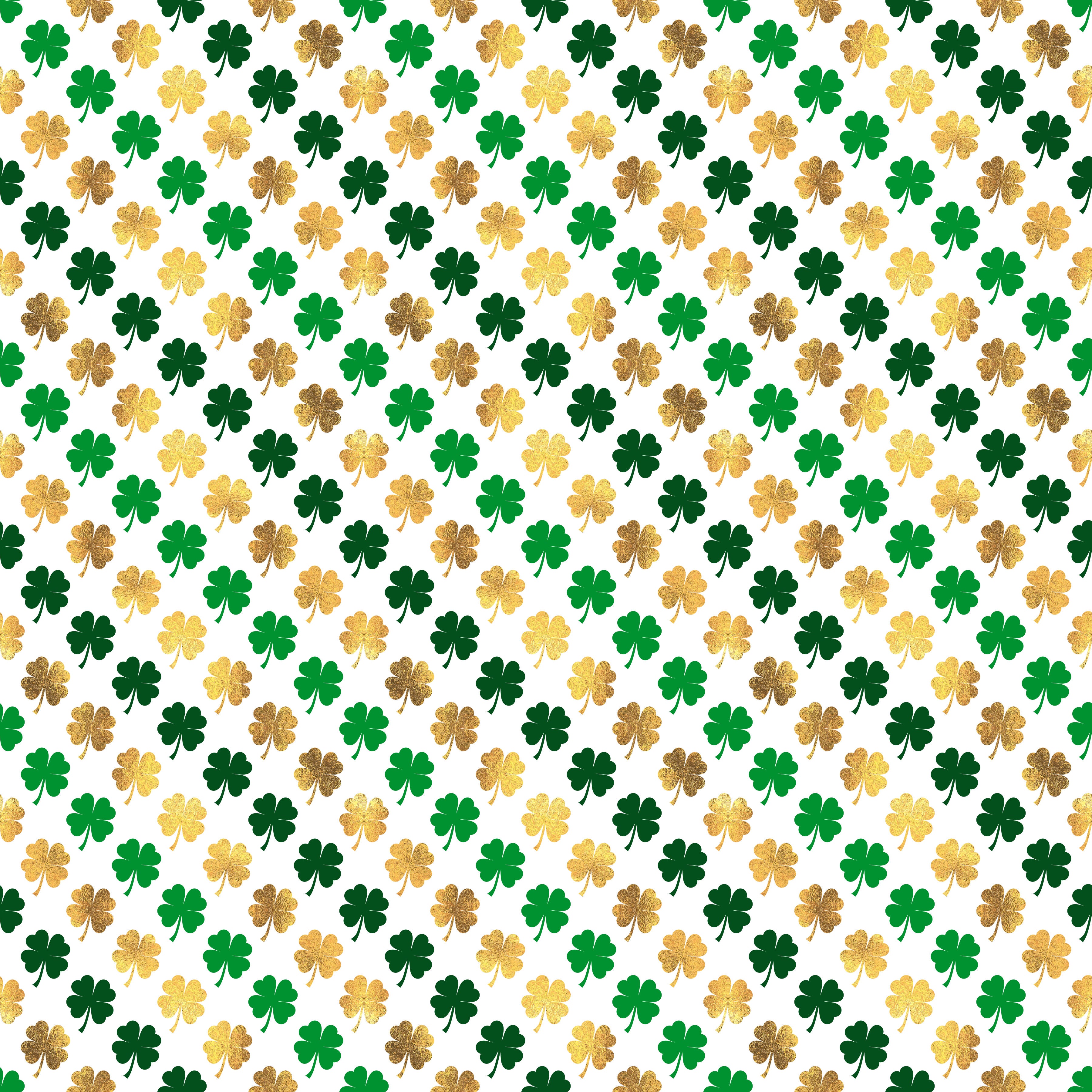 Gold and Green Mini Shamrocks Pattern Vinyl 12" x 12" - The Vinyl Haus